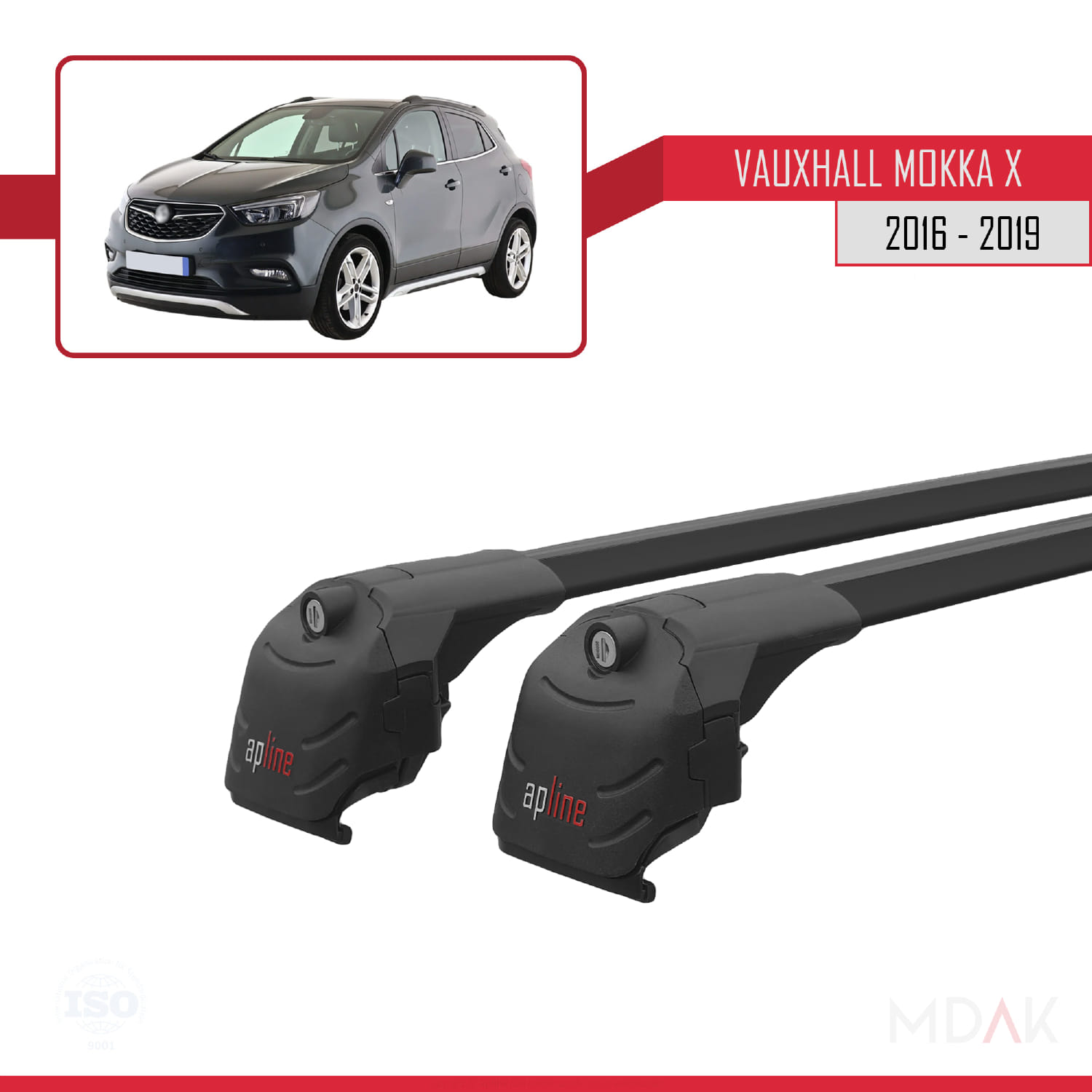 Vauxhall Mokka X (J13) 2016-2019 Arası ile Uyumlu ACE-2 Ara Atkı Tavan Barı Siyah 2 Adet - Görsel 9