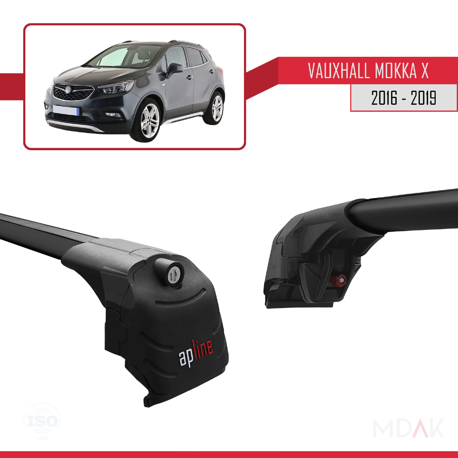 Vauxhall Mokka X (J13) 2016-2019 Arası ile Uyumlu ACE-2 Ara Atkı Tavan Barı Siyah 2 Adet - Görsel 3