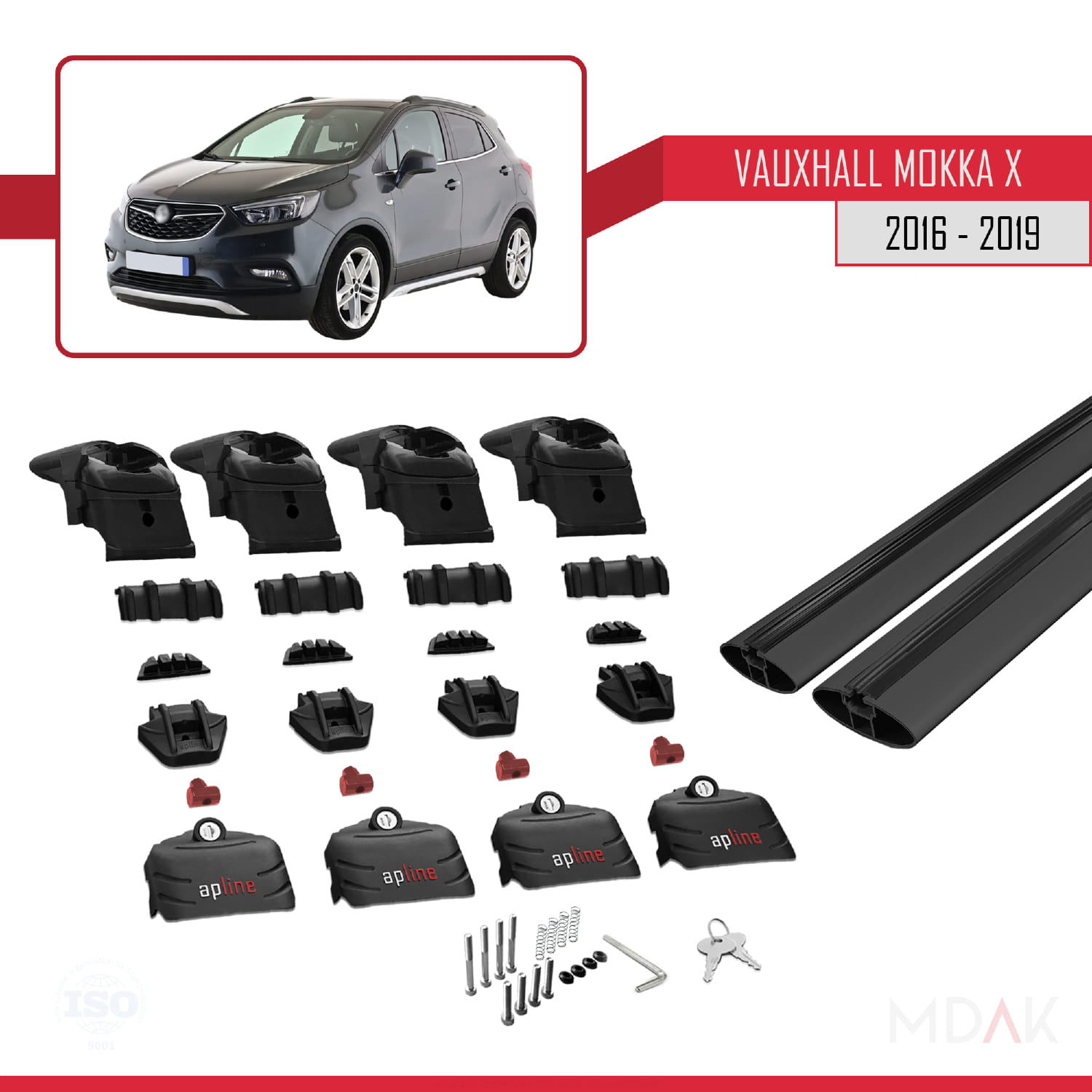 Vauxhall Mokka X (J13) 2016-2019 Arası ile Uyumlu ACE-2 Ara Atkı Tavan Barı Siyah 2 Adet - Görsel 5