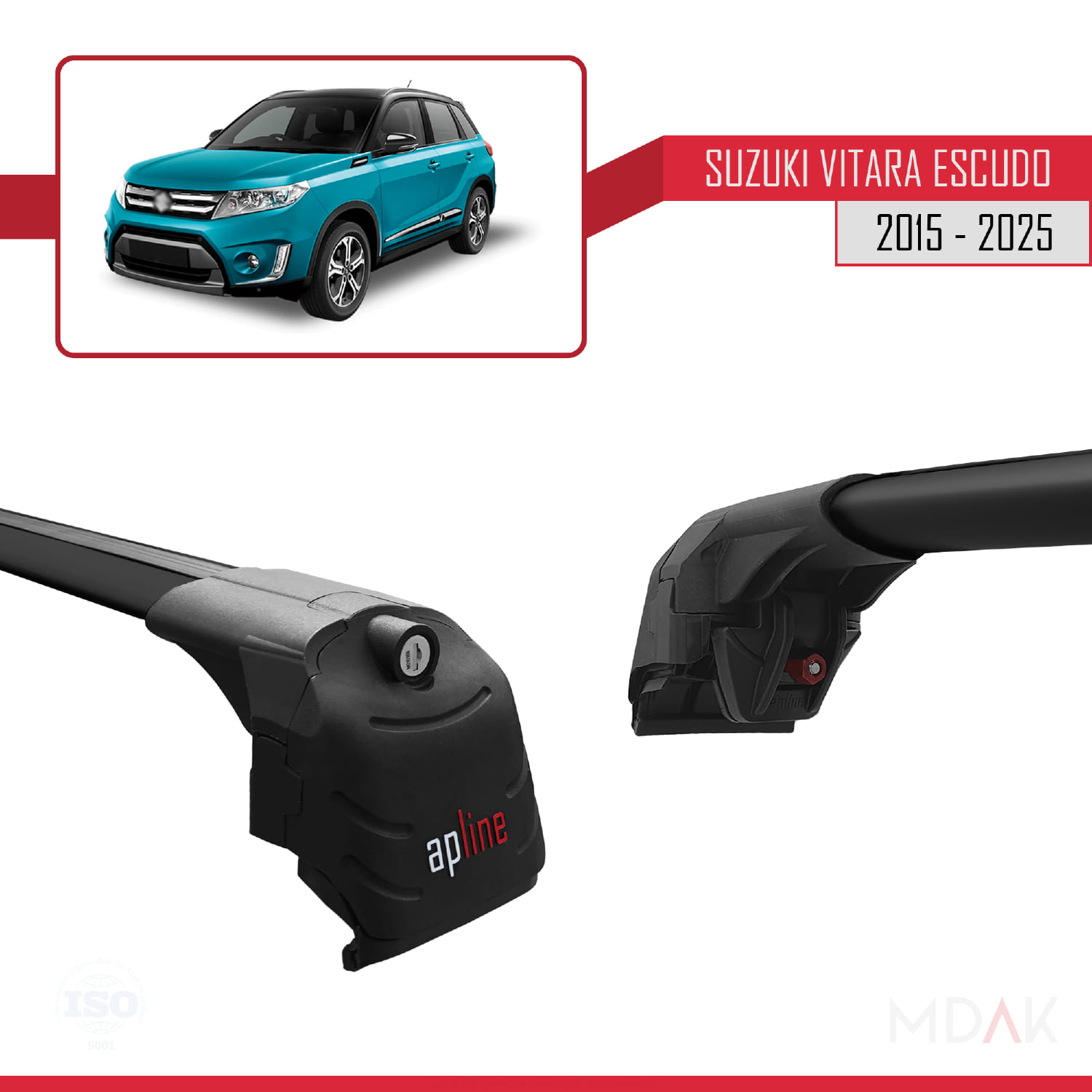 Suzuki Vitara/Escudo (LY) 2015 ve Sonrası ile Uyumlu ACE-2 Ara Atkı Tavan Barı Siyah 2 Adet - Görsel 5