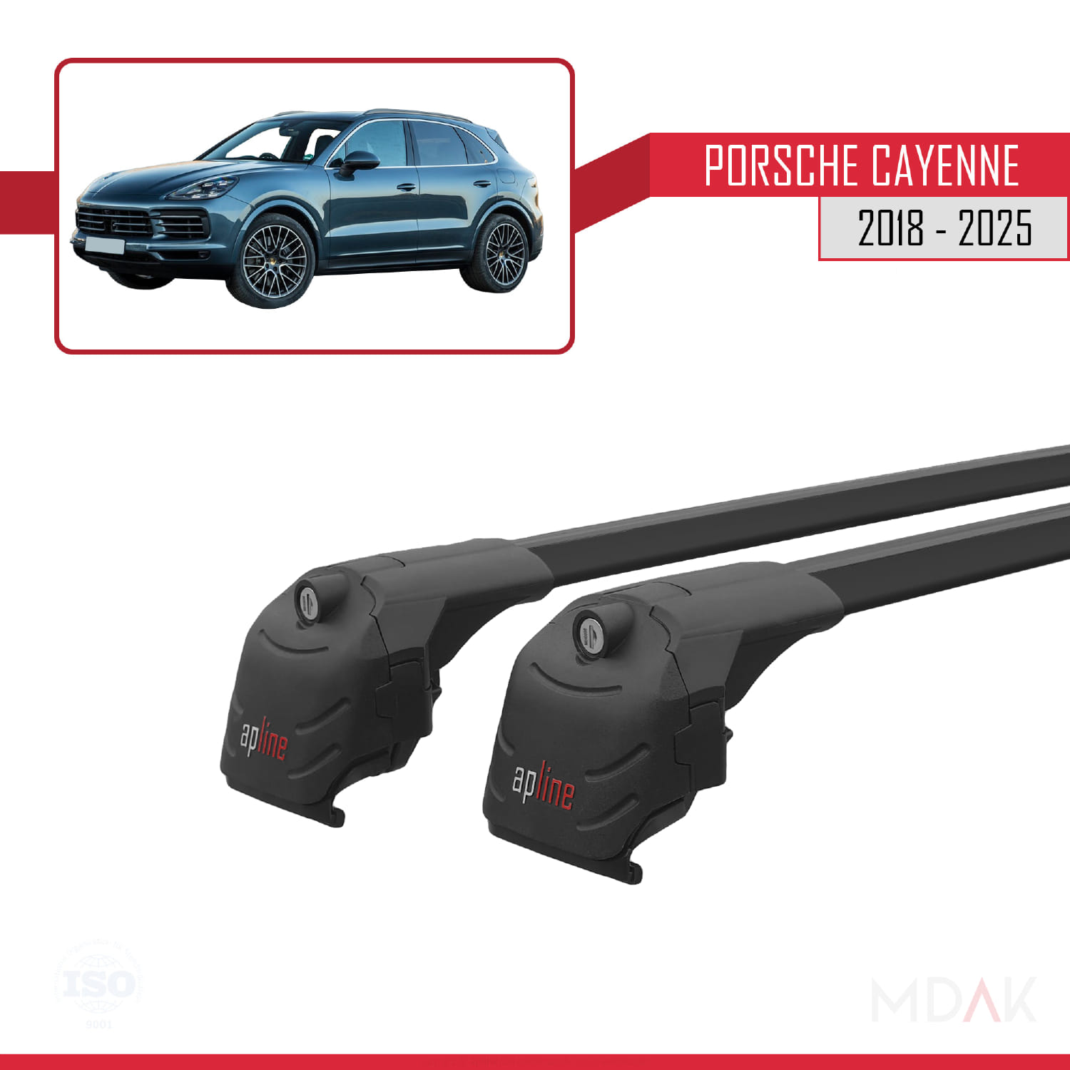 Porsche Cayenne 3 (9YA) 2018 ve Sonrası ile Uyumlu ACE-2 Ara Atkı Tavan Barı Siyah 2 Adet - Görsel 3
