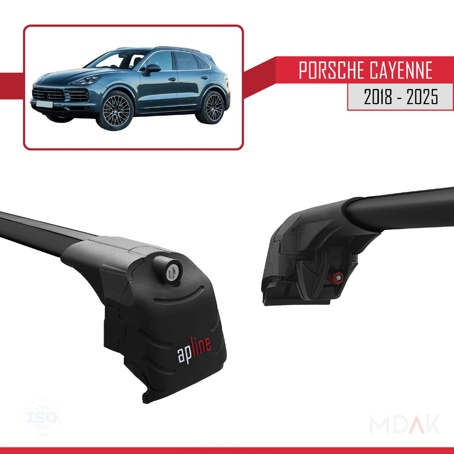 Porsche Cayenne 3 (9YA) 2018 ve Sonrası ile Uyumlu ACE-2 Ara Atkı Tavan Barı Siyah 2 Adet - Görsel 4