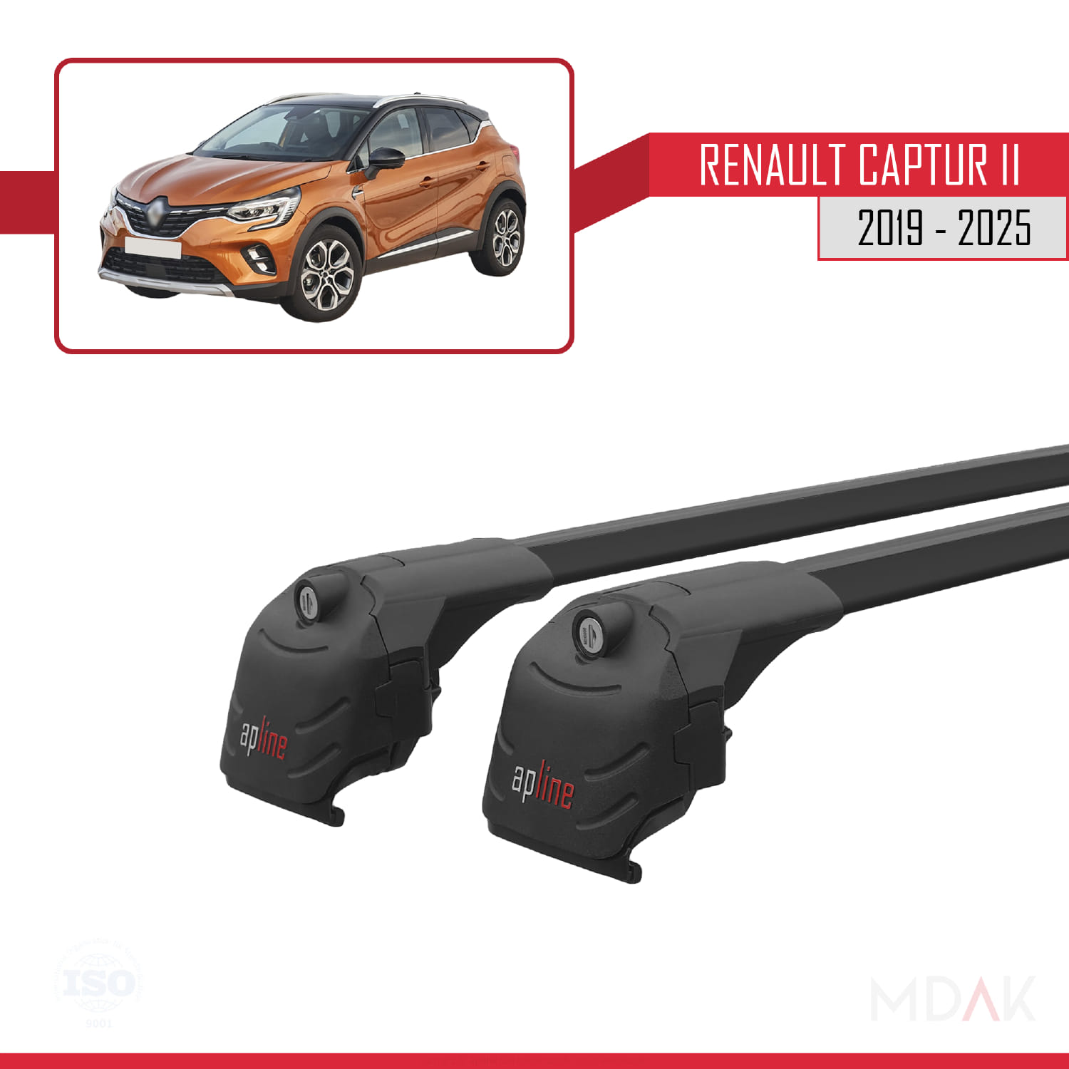 Renault Captur 2 2019 ve Sonrası ile Uyumlu ACE-2 Ara Atkı Tavan Barı Siyah 2 Adet - Görsel 3