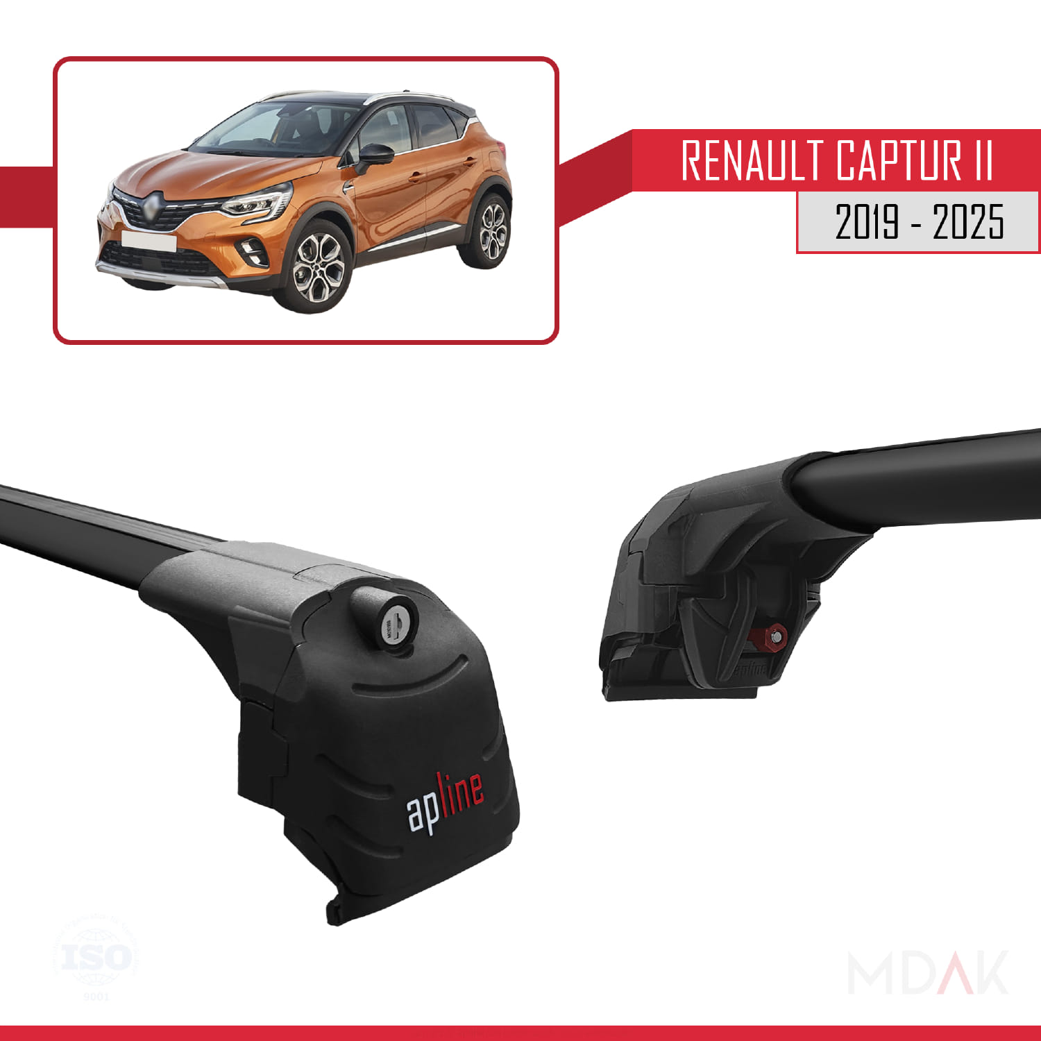 Renault Captur 2 2019 ve Sonrası ile Uyumlu ACE-2 Ara Atkı Tavan Barı Siyah 2 Adet - Görsel 4