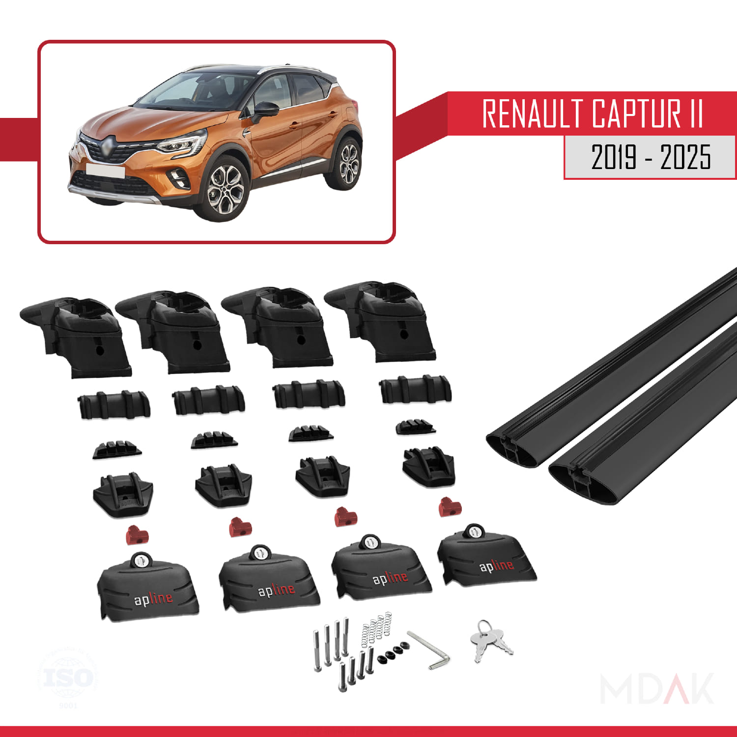 Renault Captur 2 2019 ve Sonrası ile Uyumlu ACE-2 Ara Atkı Tavan Barı Siyah 2 Adet - Görsel 6