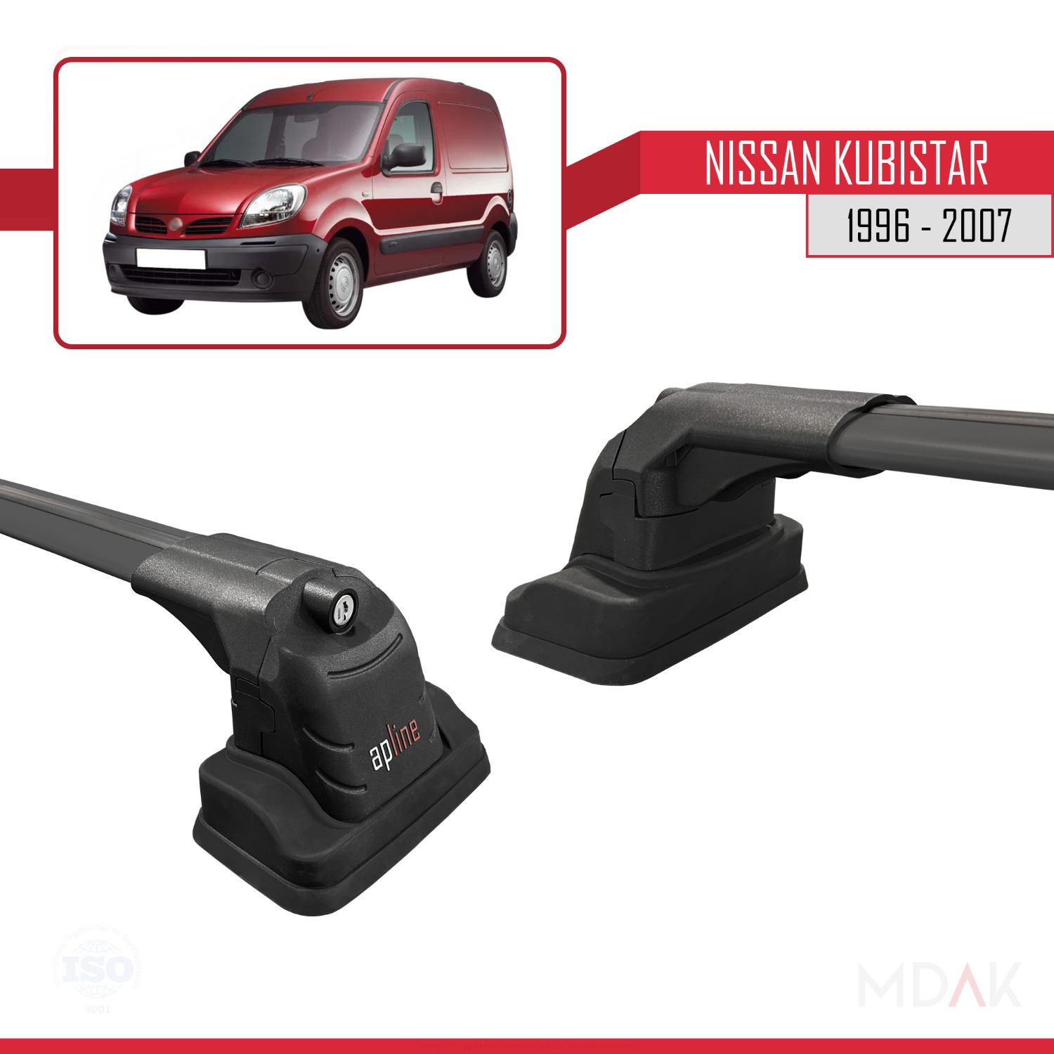 Nissan Kubistar 1996-2007 Arası ile Uyumlu ACE-3 Ara Atkı Tavan Barı Siyah 2 Adet - Görsel 3