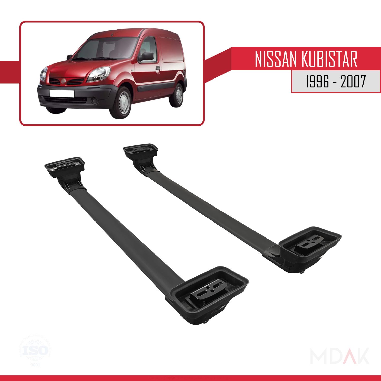 Nissan Kubistar 1996-2007 Arası ile Uyumlu ACE-3 Ara Atkı Tavan Barı Siyah 2 Adet - Görsel 5