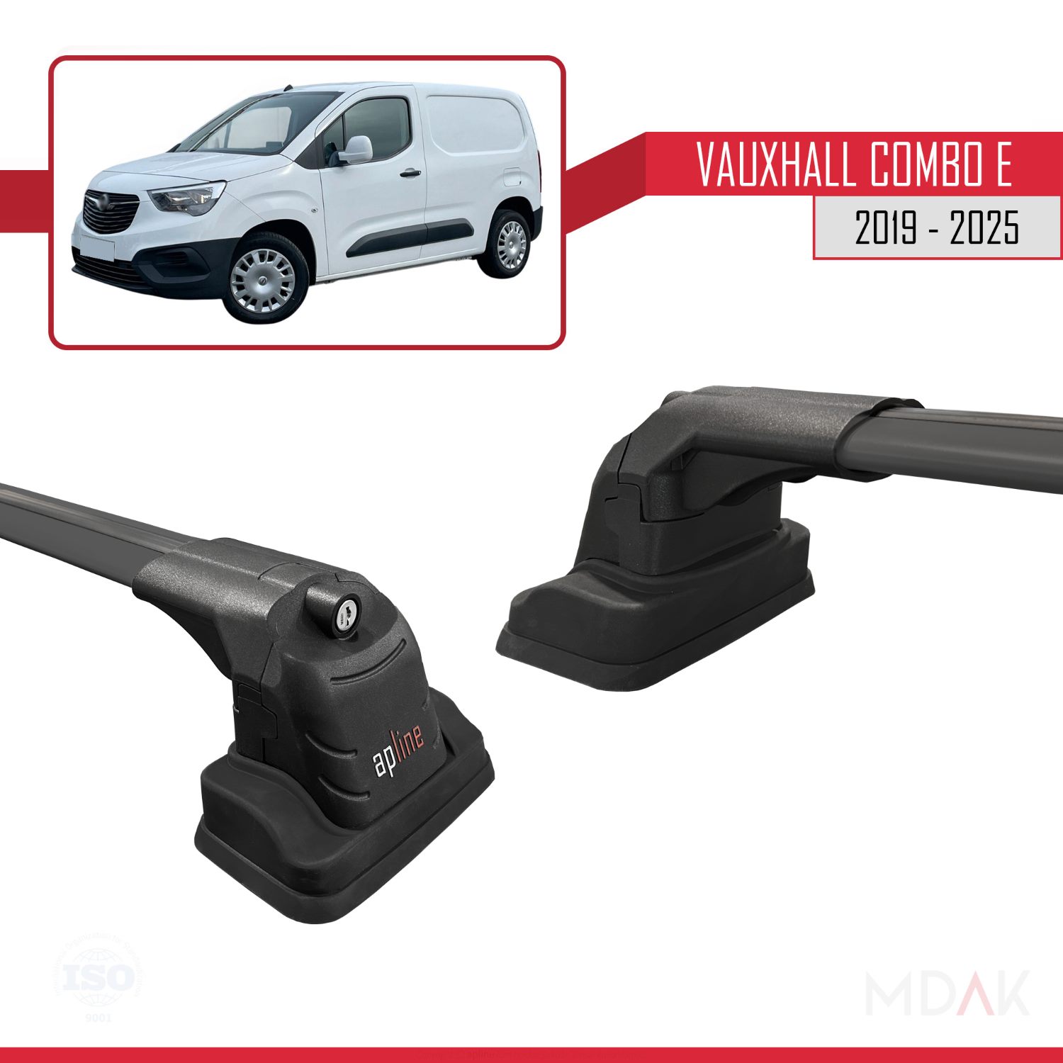 Vauxhall Combo E 2019-2025 Arası ile Uyumlu ACE-3 Ara Atkı Tavan Barı Siyah 2 Adet - Görsel 3