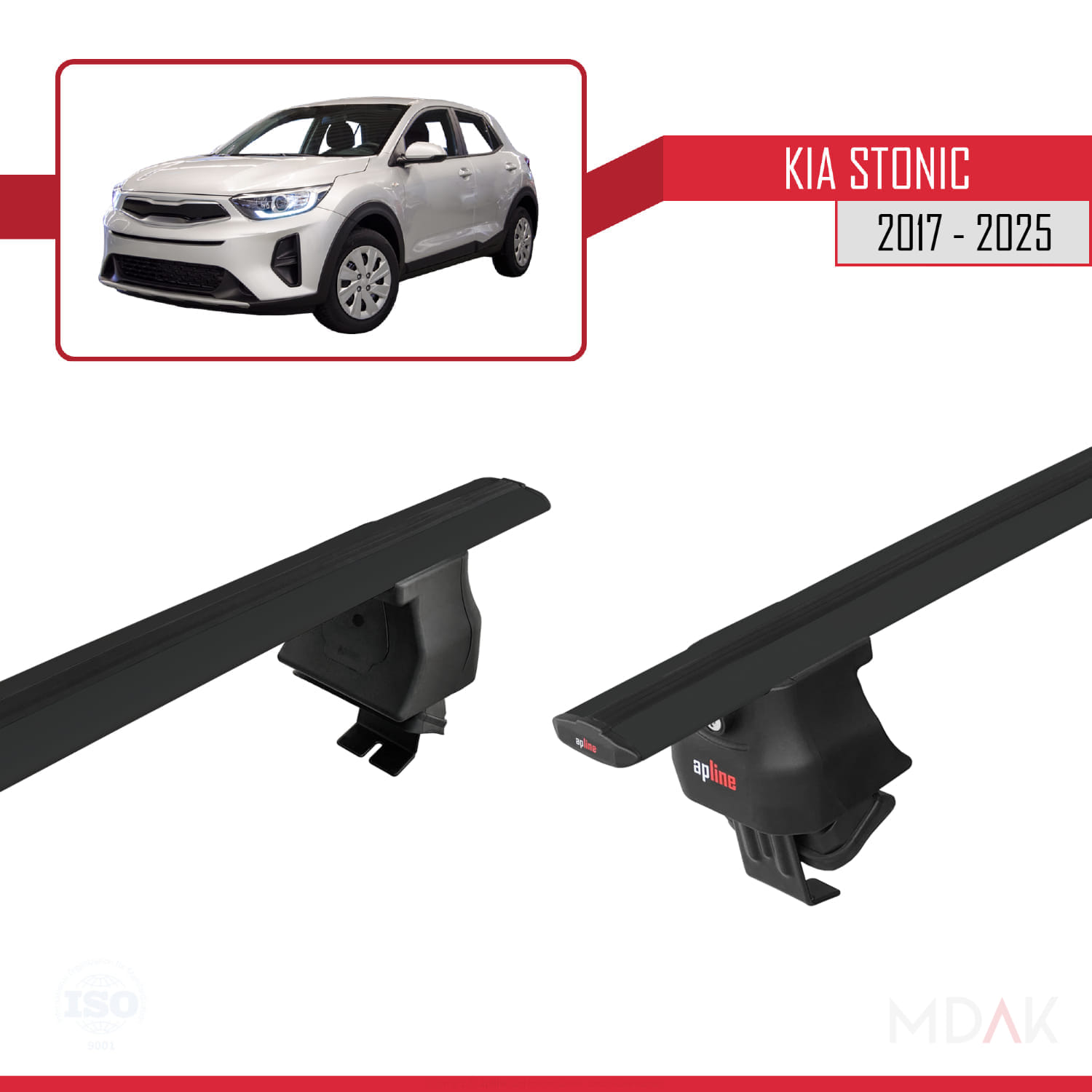 Kia Stonic 2017 ve Sonrası ile Uyumlu ACE-4 Ara Atkı Tavan Barı Siyah 2 Adet - Görsel 4