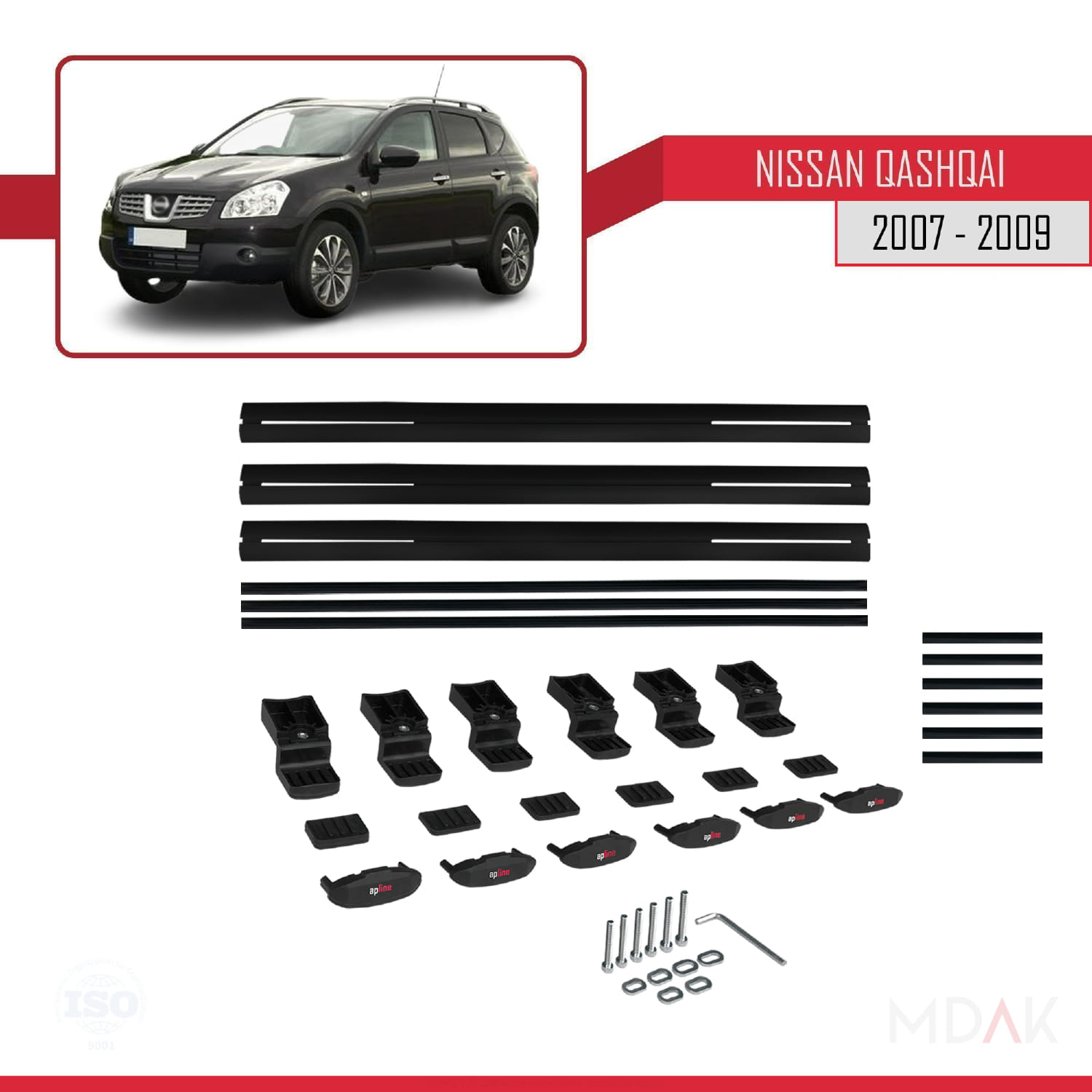 Nissan Primastar 2001-2014 Arası ile Uyumlu BASIC Model Ara Atkı Tavan Barı Siyah 3 Adet - Görsel 6