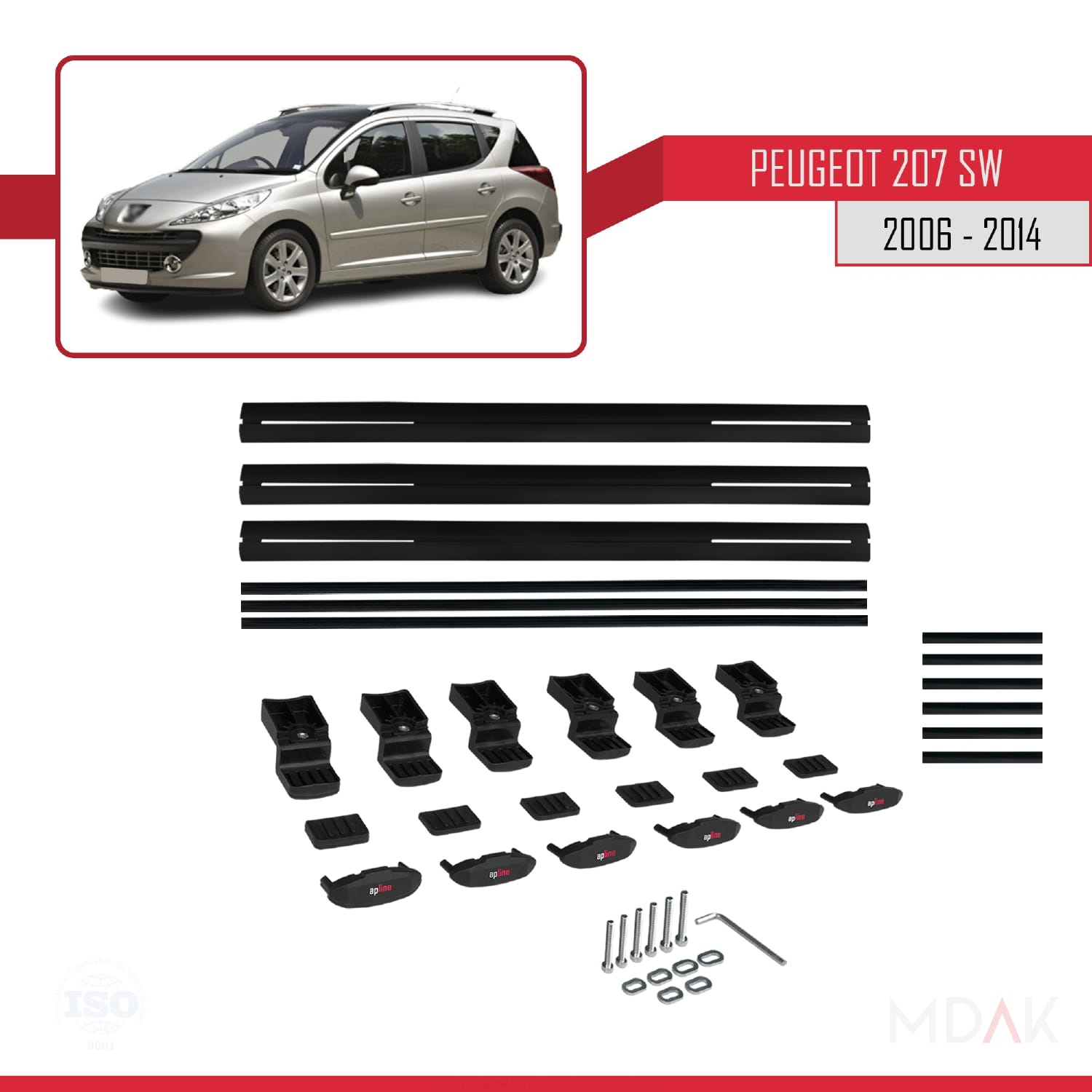 Opel Vivaro A 2001-2014 Arası ile Uyumlu BASIC Model Ara Atkı Tavan Barı Siyah 3 Adet - Görsel 6