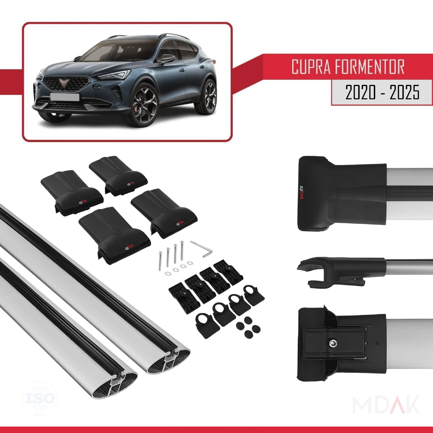 Cupra Formentor 2020 ve Sonrası ile Uyumlu FLY Model Ara Atkı Tavan Barı Gri 2 Adet - Görsel 5