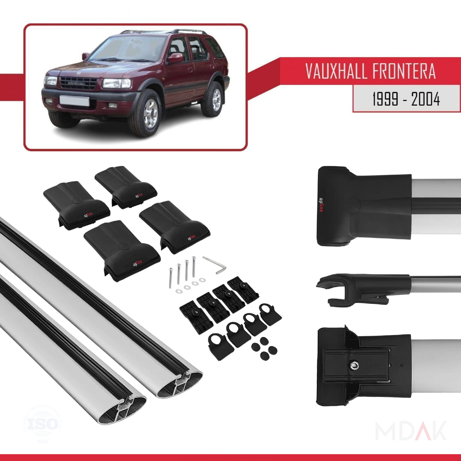 Vauxhall Frontera 2 1999-2004 Arası ile Uyumlu FLY Model Ara Atkı Tavan Barı Gri 2 Adet - Görsel 5