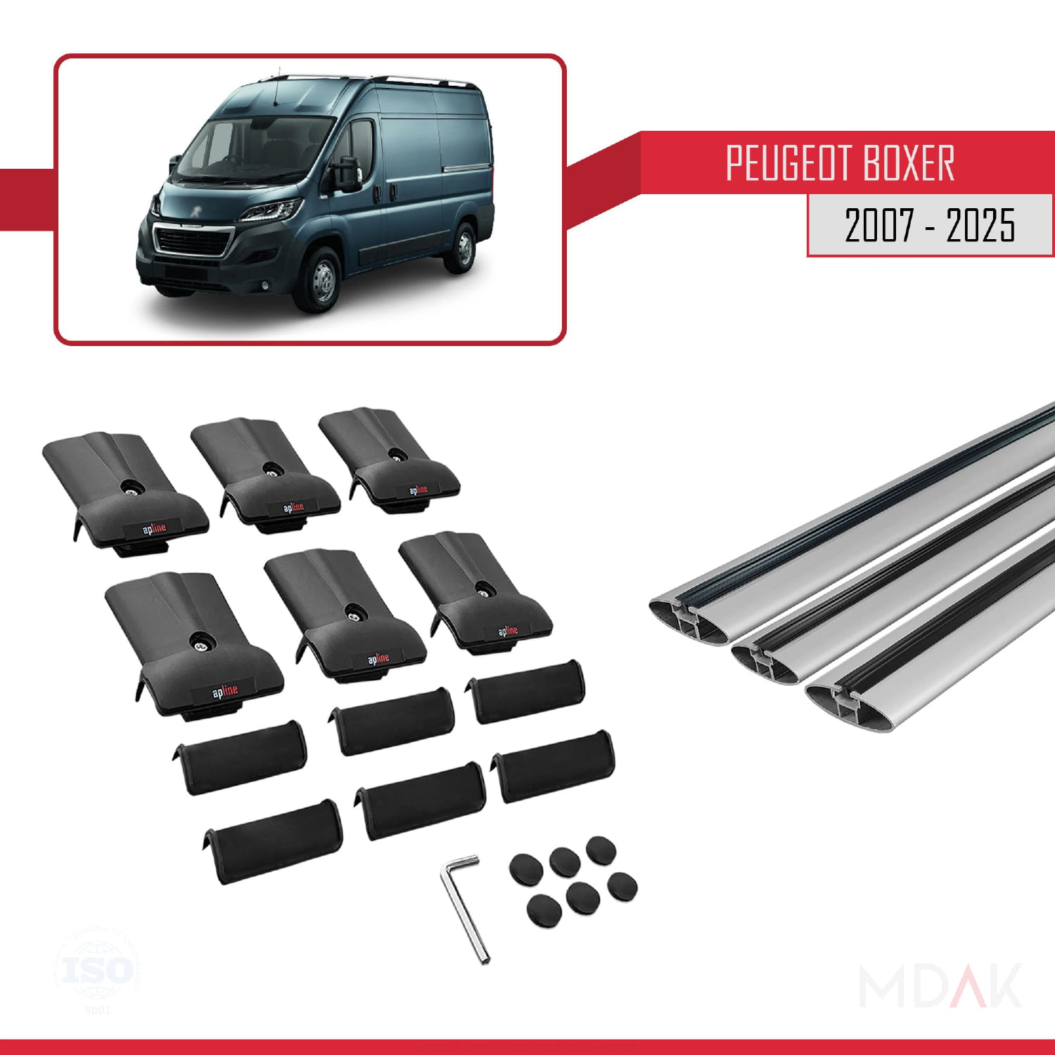 Peugeot Boxer 2 2007 ve Sonrası ile Uyumlu FLY Model Ara Atkı Tavan Barı Gri 3 Adet - Görsel 5
