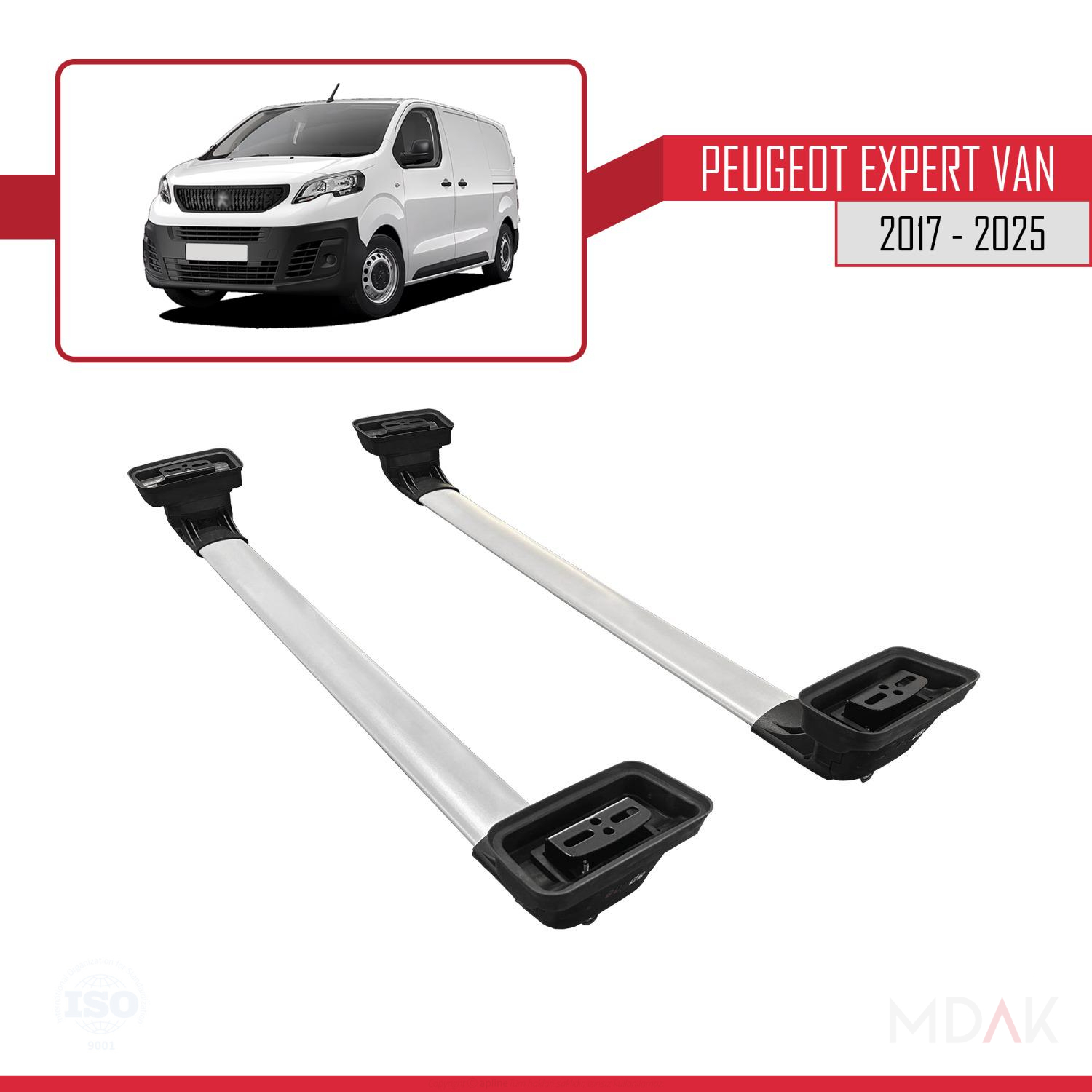 Peugeot Expert VAN 2017-2025 Arası ile Uyumlu ACE-3 Ara Atkı Tavan Barı Gri 2 Adet - Görsel 6