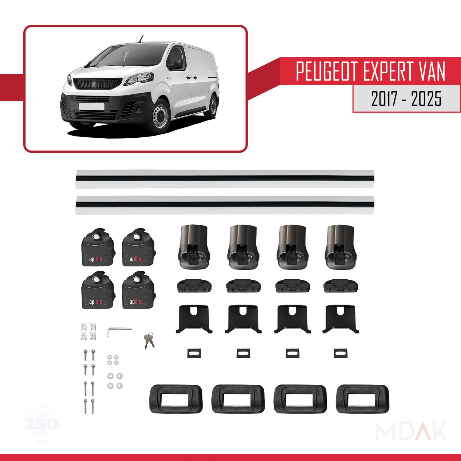 Peugeot Expert VAN 2017-2025 Arası ile Uyumlu ACE-3 Ara Atkı Tavan Barı Gri 2 Adet - Görsel 7