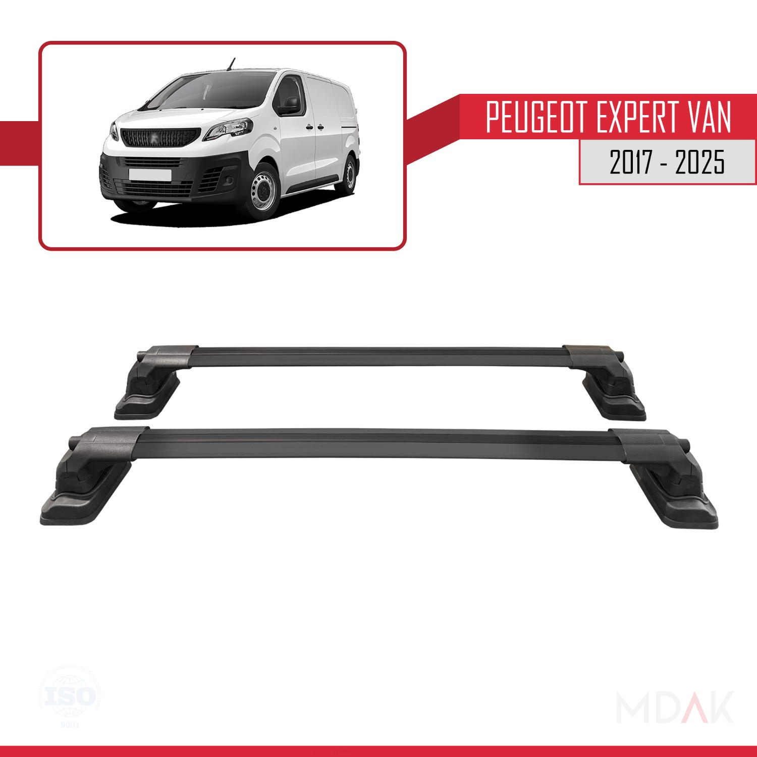 Peugeot Expert VAN 2017-2025 Arası ile Uyumlu ACE-3 Ara Atkı Tavan Barı Siyah 2 Adet - Görsel 5