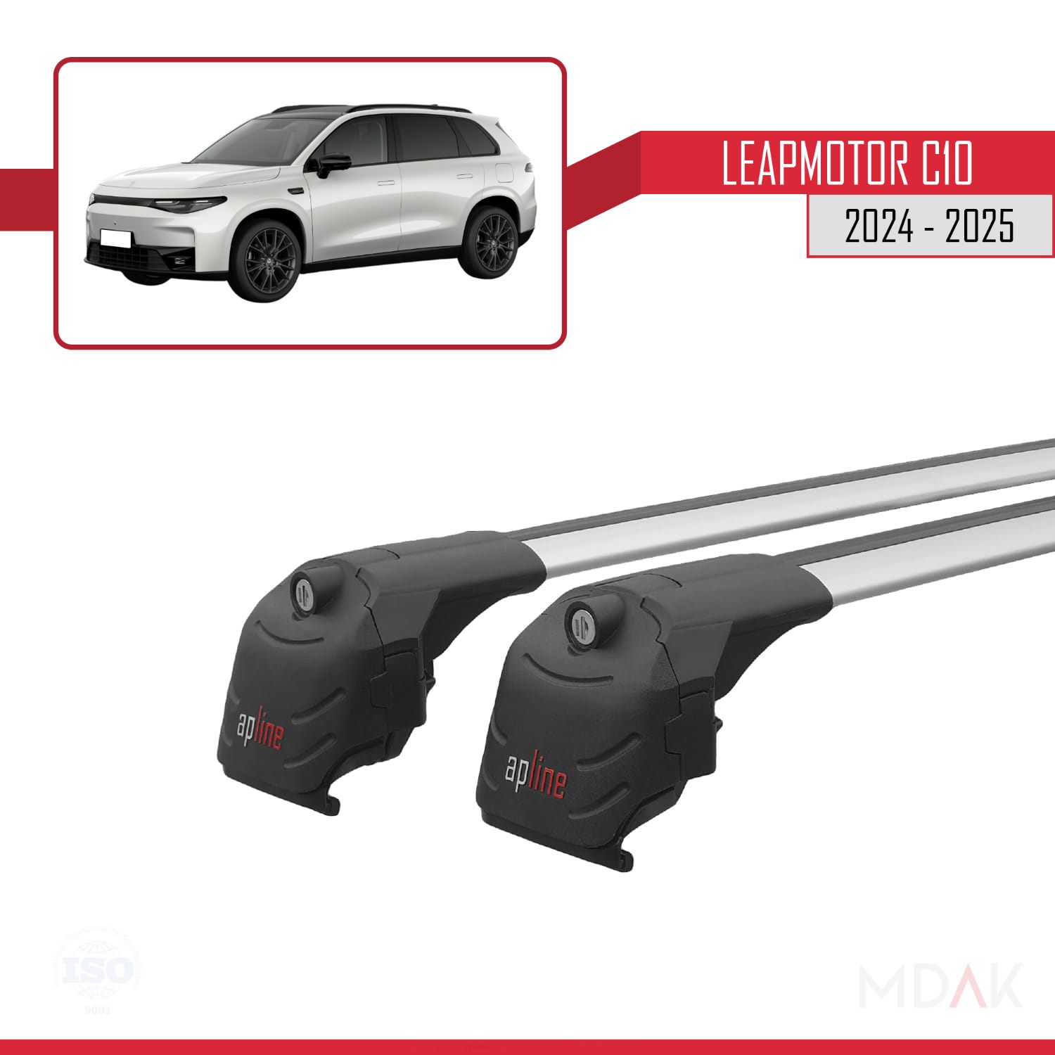 LEAPMOTOR C10 2024-2025 Arası ile Uyumlu ACE-2 Ara Atkı Tavan Barı Gri 2 Adet - Görsel 9