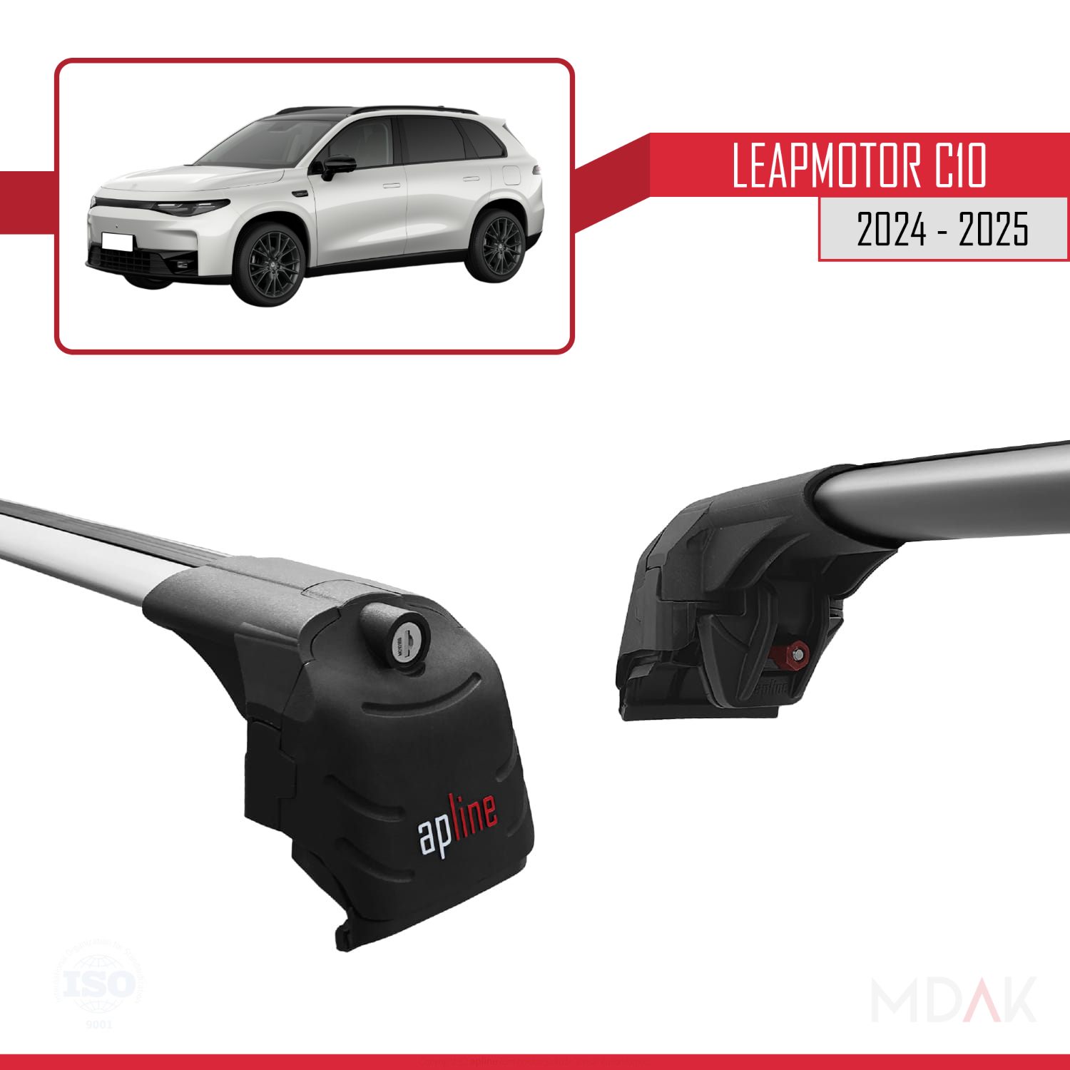 LEAPMOTOR C10 2024-2025 Arası ile Uyumlu ACE-2 Ara Atkı Tavan Barı Gri 2 Adet - Görsel 3
