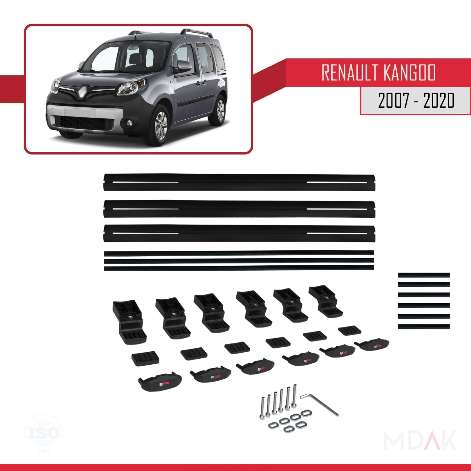 Renault Duster 2 (HM) 2018 ve Sonrası ile Uyumlu BASIC Model Ara Atkı Tavan Barı Siyah 3 Adet - Görsel 6