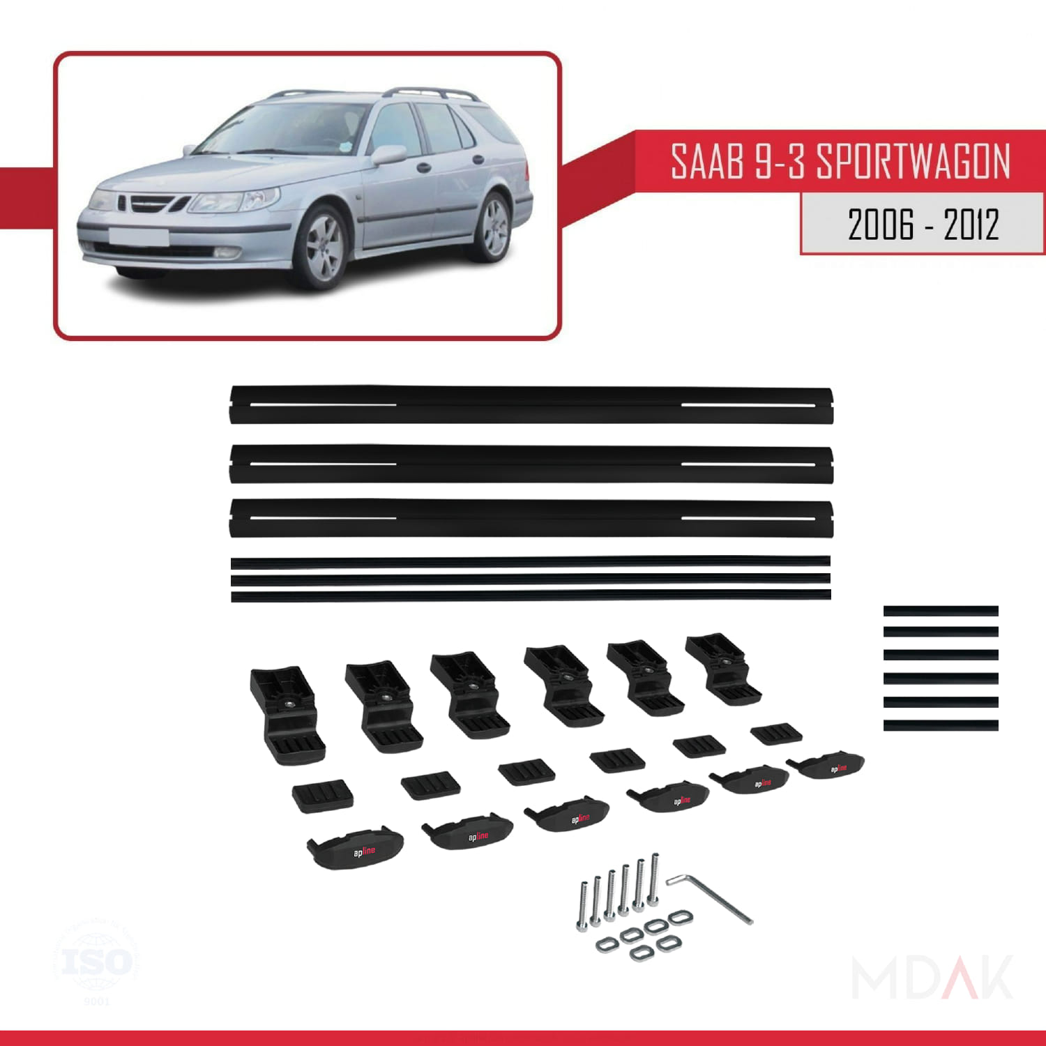 Renault Kangoo 2 (X61) 2007-2020 Arası ile Uyumlu BASIC Model Ara Atkı Tavan Barı Siyah 3 Adet - Görsel 6