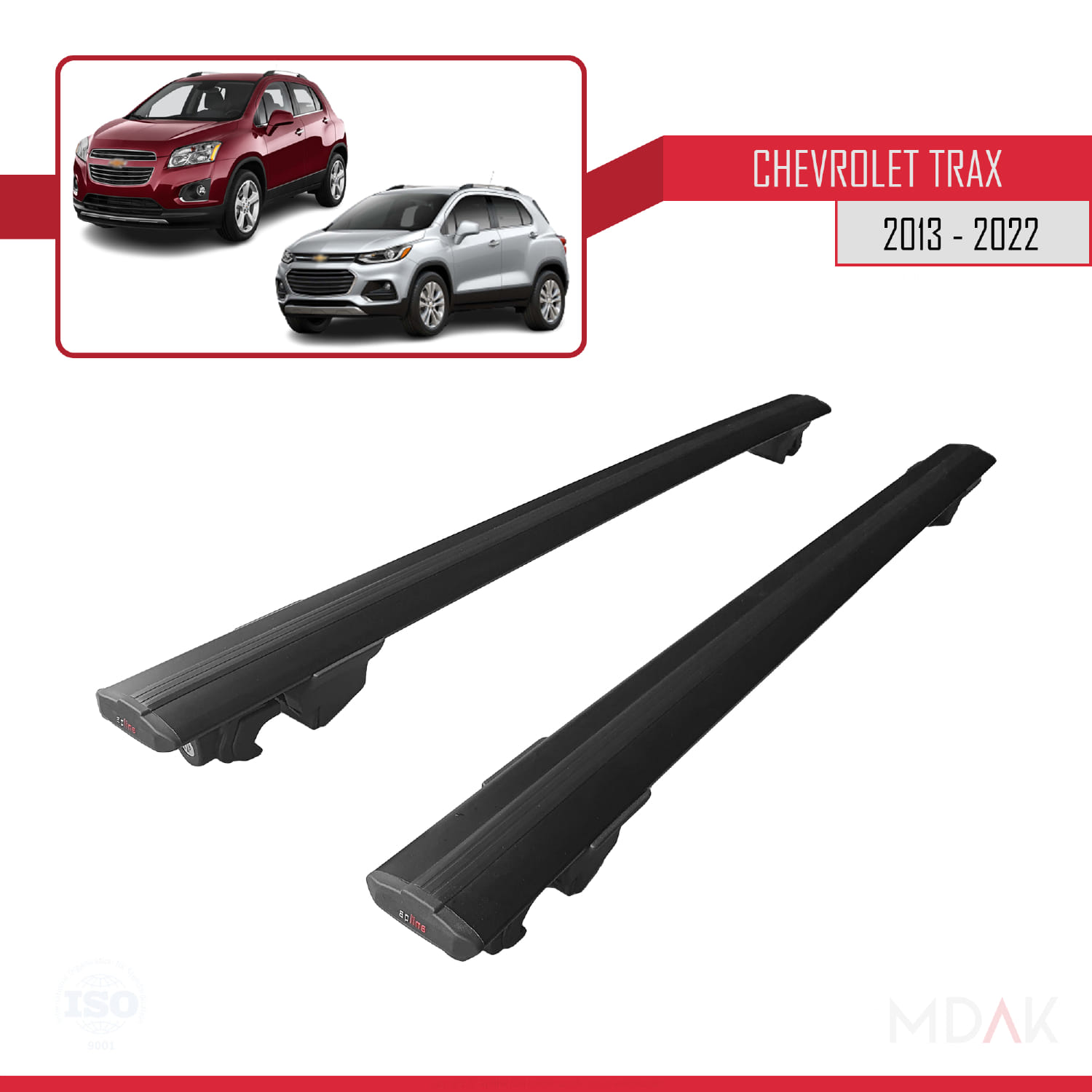 Chevrolet Trax (U200) 2013-2022 Arası ile Uyumlu HOOK Model Ara Atkı Tavan Barı Siyah 2 Adet - Görsel 4
