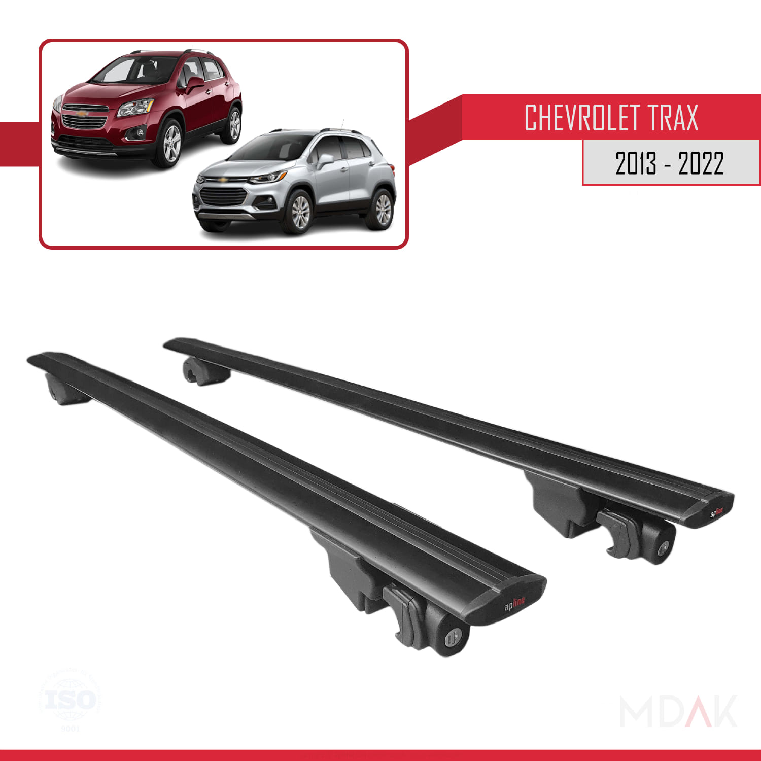 Chevrolet Trax (U200) 2013-2022 Arası ile Uyumlu HOOK Model Ara Atkı Tavan Barı Siyah 2 Adet - Görsel 9