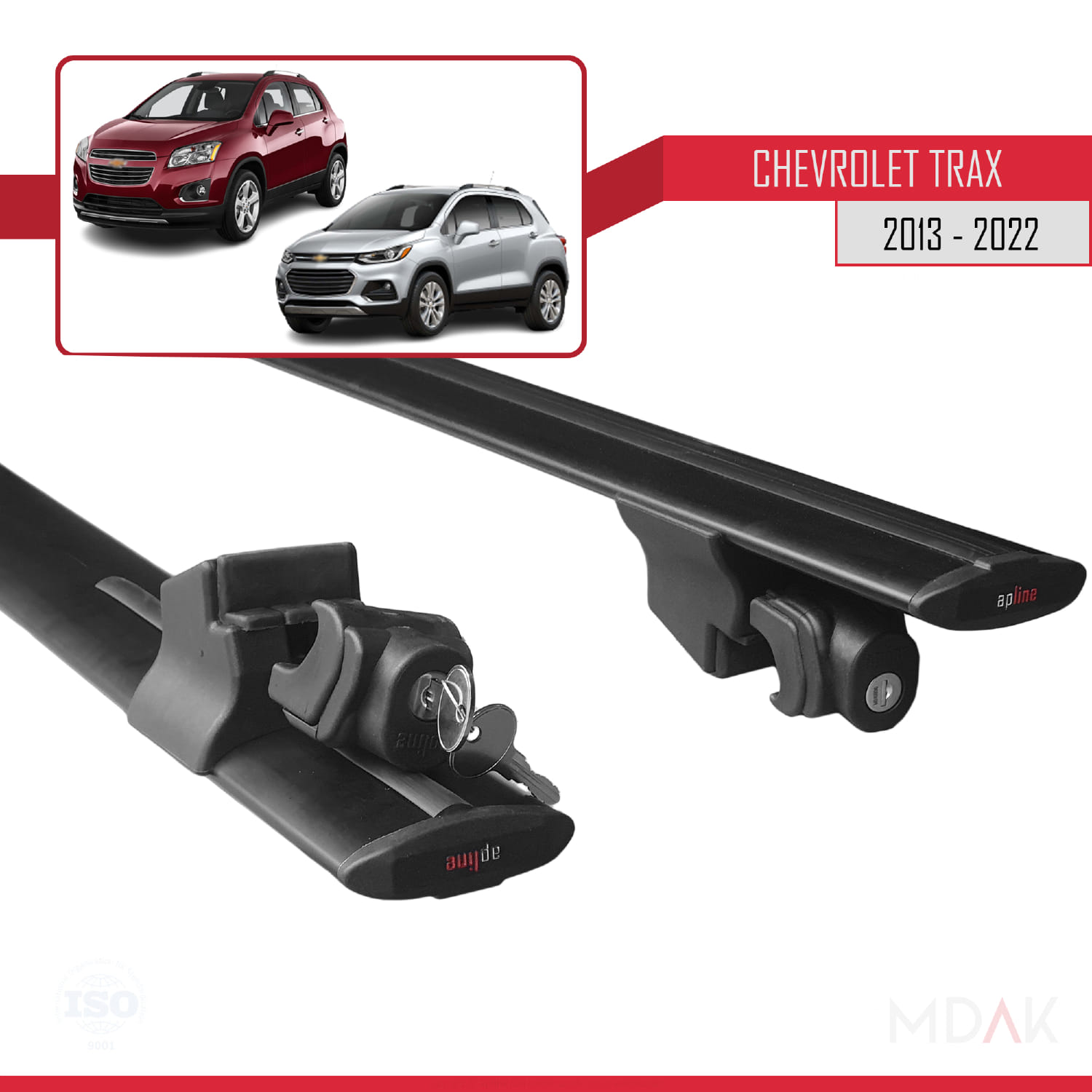 Chevrolet Trax (U200) 2013-2022 Arası ile Uyumlu HOOK Model Ara Atkı Tavan Barı Siyah 2 Adet - Görsel 5