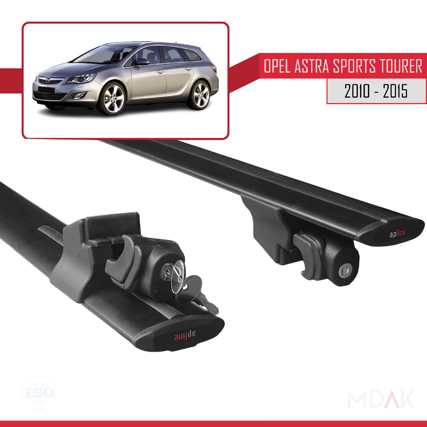Opel Astra J (P09) ST 2010-2015 Arası ile Uyumlu HOOK Model Ara Atkı Tavan Barı Siyah 2 Adet - Görsel 5