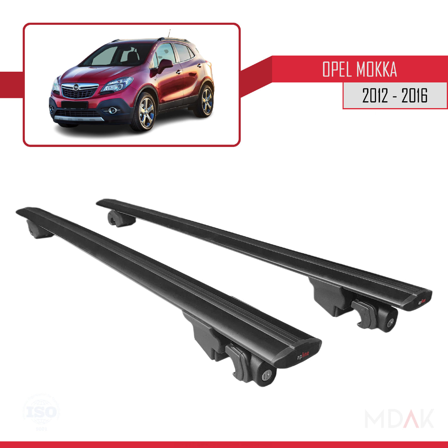 Opel Mokka A (J13) 2012-2016 Arası ile Uyumlu HOOK Model Ara Atkı Tavan Barı Siyah 2 Adet - Görsel 8