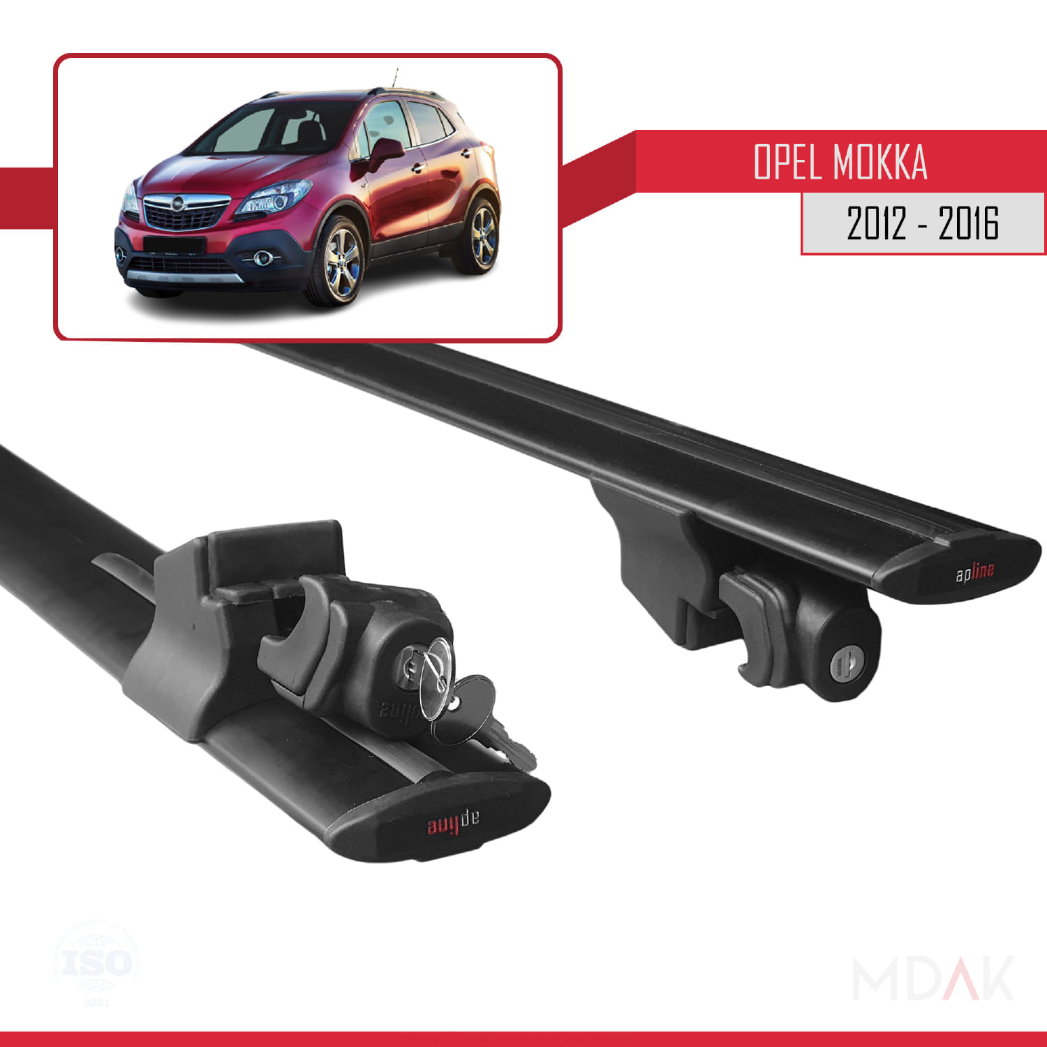 Opel Mokka A (J13) 2012-2016 Arası ile Uyumlu HOOK Model Ara Atkı Tavan Barı Siyah 2 Adet - Görsel 5
