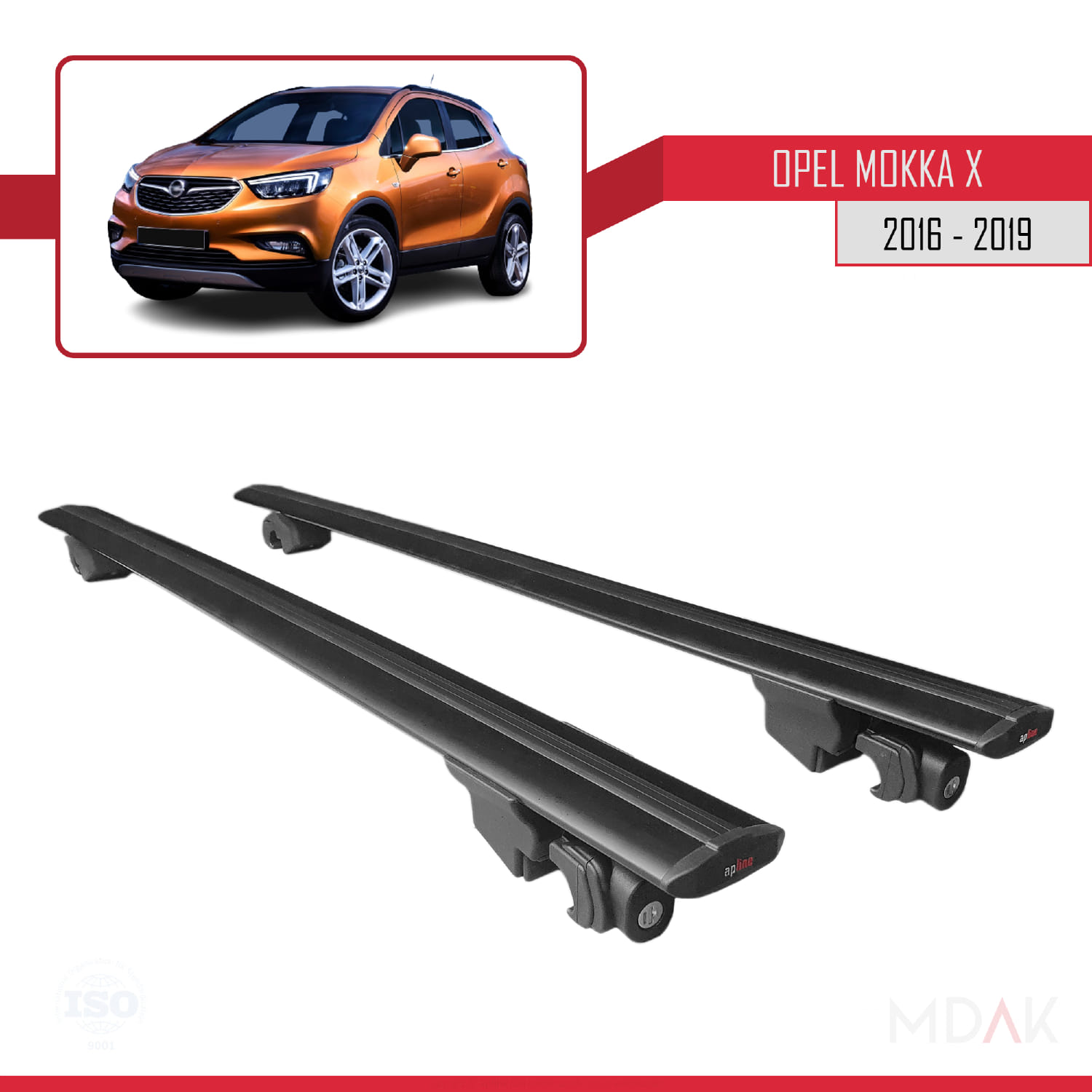 Opel Mokka X (J13) 2016-2019 Arası ile Uyumlu HOOK Model Ara Atkı Tavan Barı Siyah 2 Adet - Görsel 9