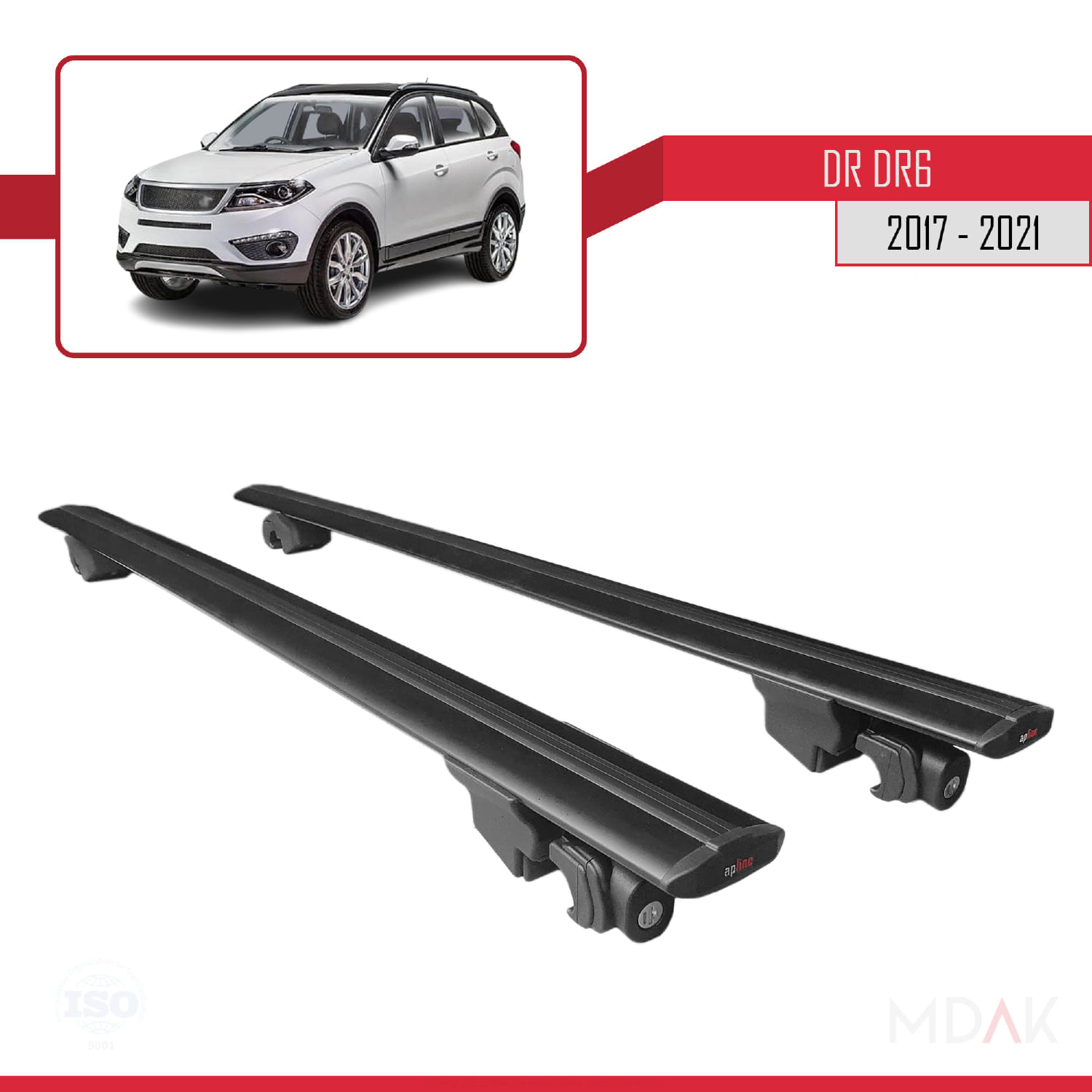 DR DR6 2017-2021 Arası ile Uyumlu HOOK Model Ara Atkı Tavan Barı Siyah 2 Adet - Görsel 8