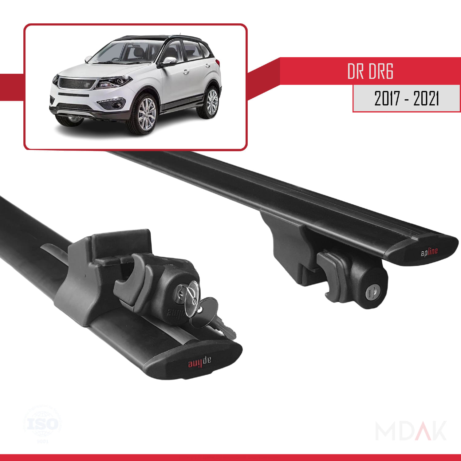 DR DR6 2017-2021 Arası ile Uyumlu HOOK Model Ara Atkı Tavan Barı Siyah 2 Adet - Görsel 5