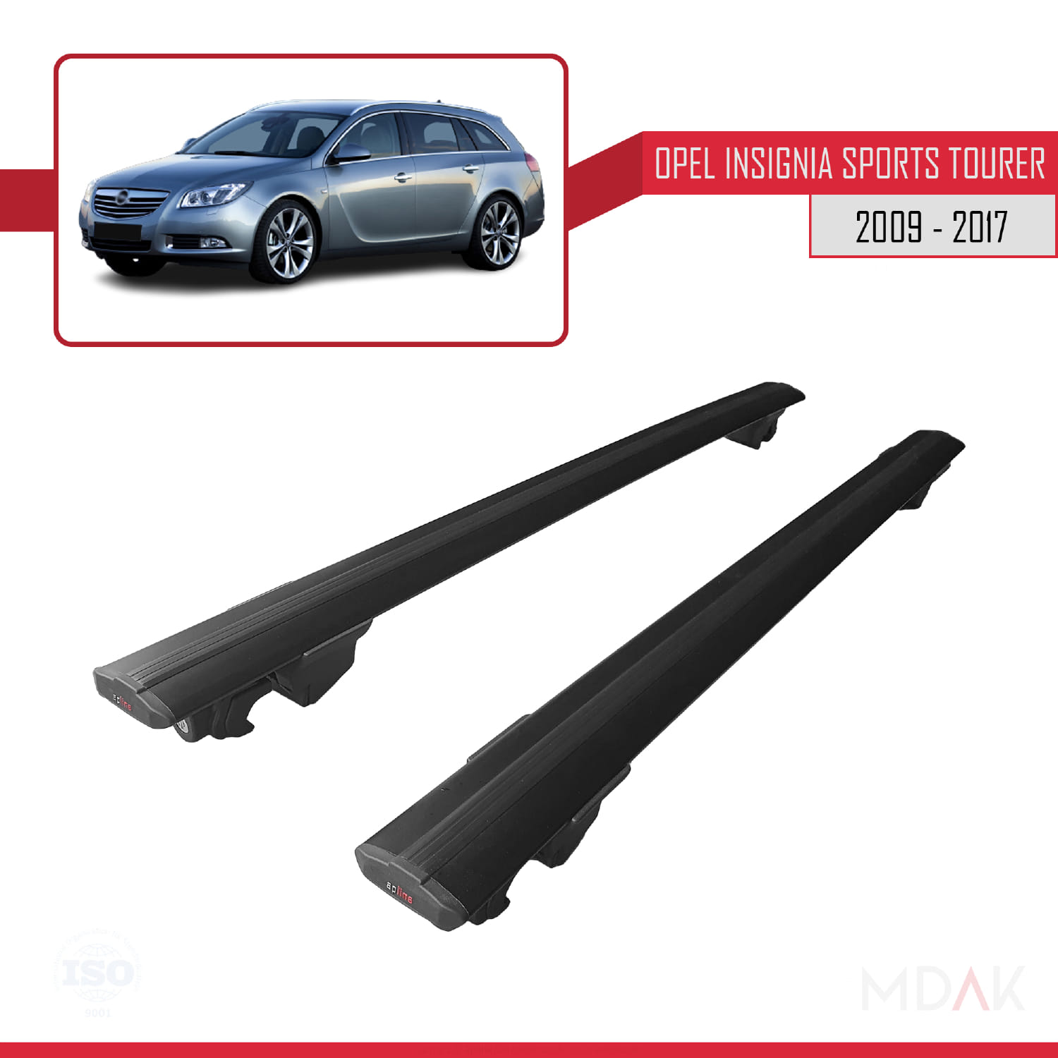 Opel Insignia (G09) ST 2009-2017 Arası ile Uyumlu HOOK Model Ara Atkı Tavan Barı Siyah 2 Adet - Görsel 4