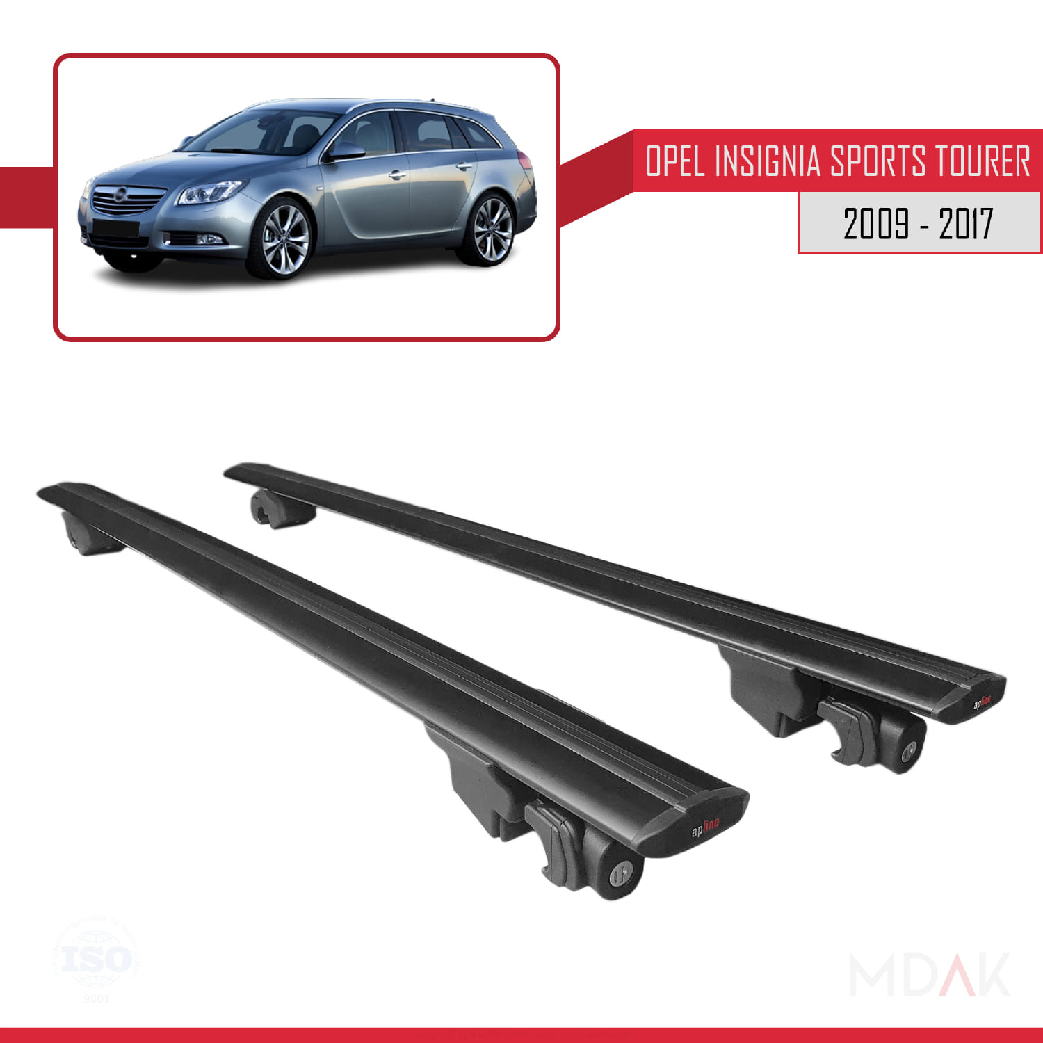Opel Insignia (G09) ST 2009-2017 Arası ile Uyumlu HOOK Model Ara Atkı Tavan Barı Siyah 2 Adet - Görsel 9