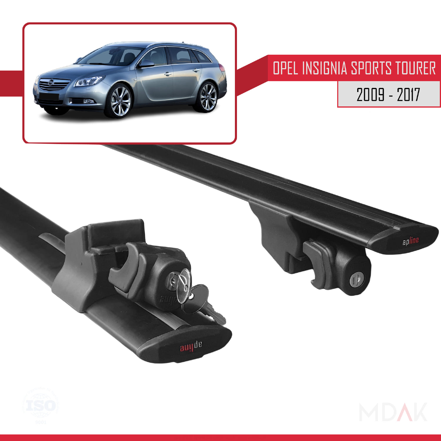 Opel Insignia (G09) ST 2009-2017 Arası ile Uyumlu HOOK Model Ara Atkı Tavan Barı Siyah 2 Adet - Görsel 5