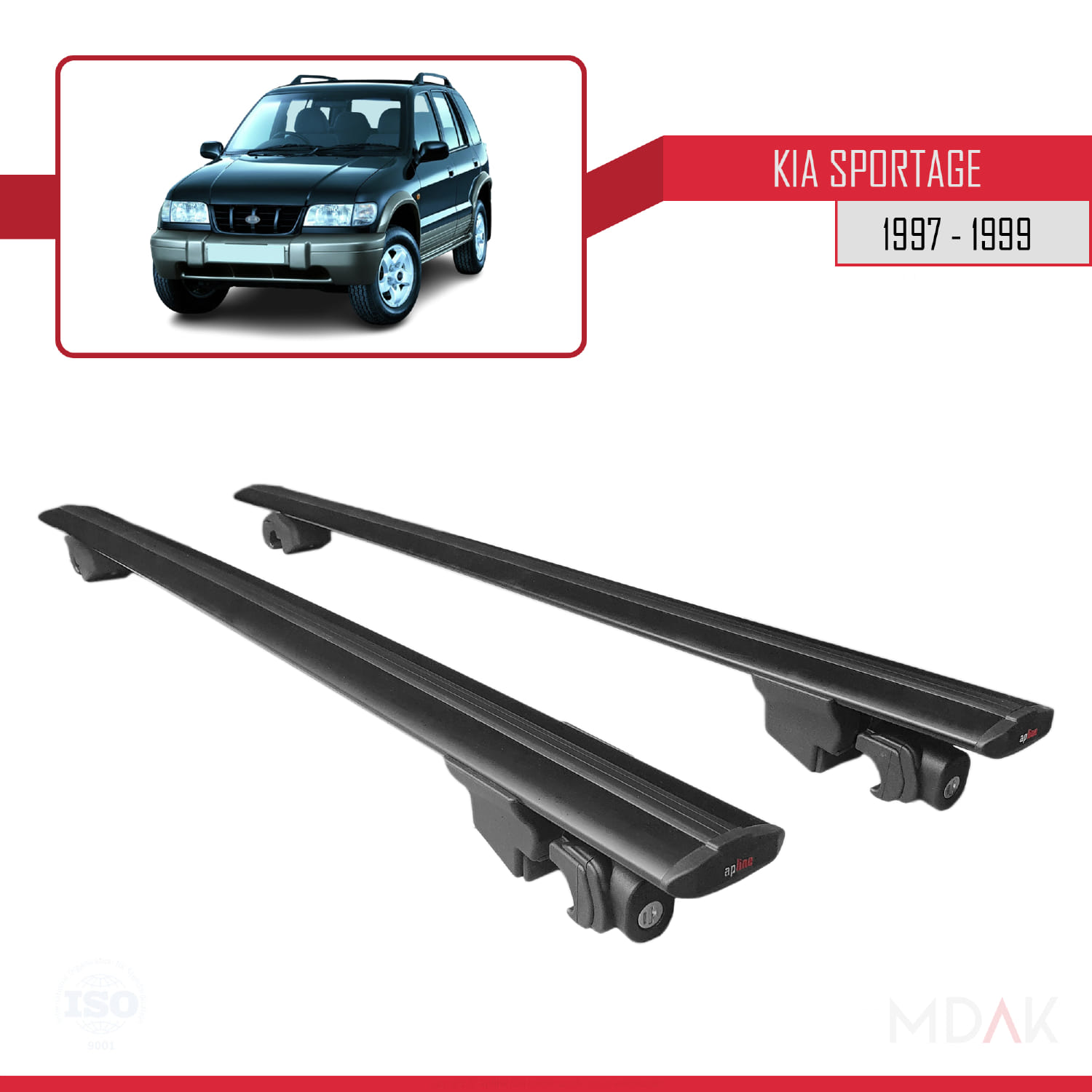 Kia Sportage 1997-1999 Arası ile Uyumlu HOOK Model Ara Atkı Tavan Barı Siyah 2 Adet - Görsel 9