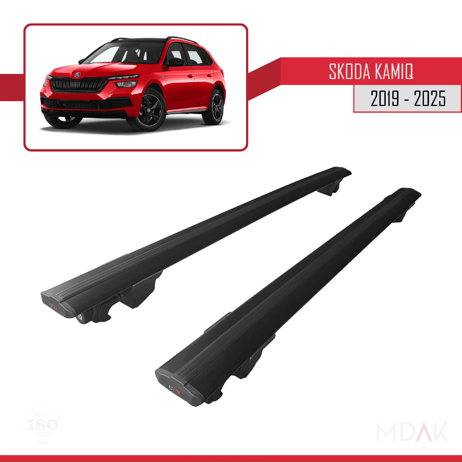 Skoda Kamiq 2019 ve Sonrası ile Uyumlu HOOK Model Ara Atkı Tavan Barı Siyah 2 Adet - Görsel 4