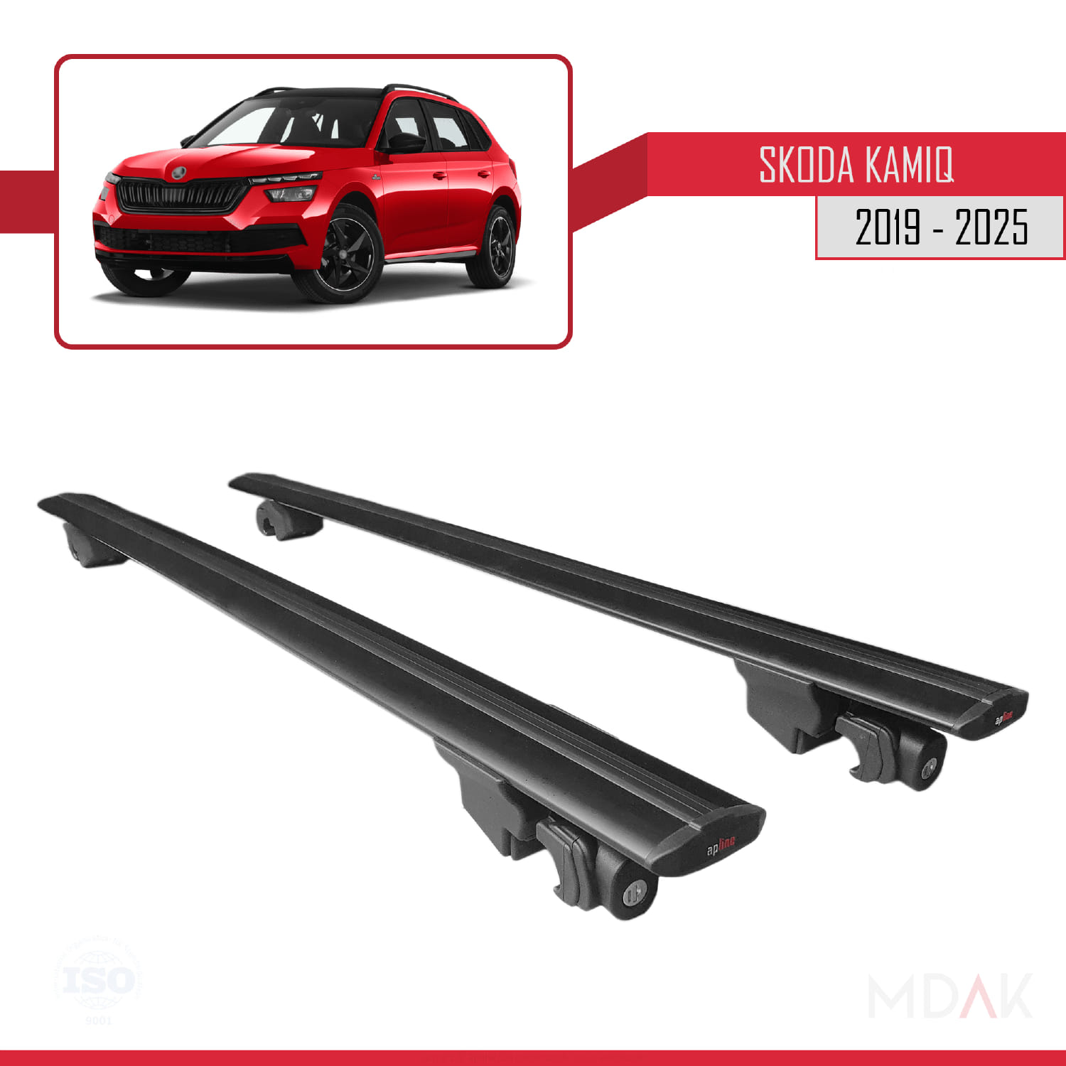 Skoda Kamiq 2019 ve Sonrası ile Uyumlu HOOK Model Ara Atkı Tavan Barı Siyah 2 Adet - Görsel 9