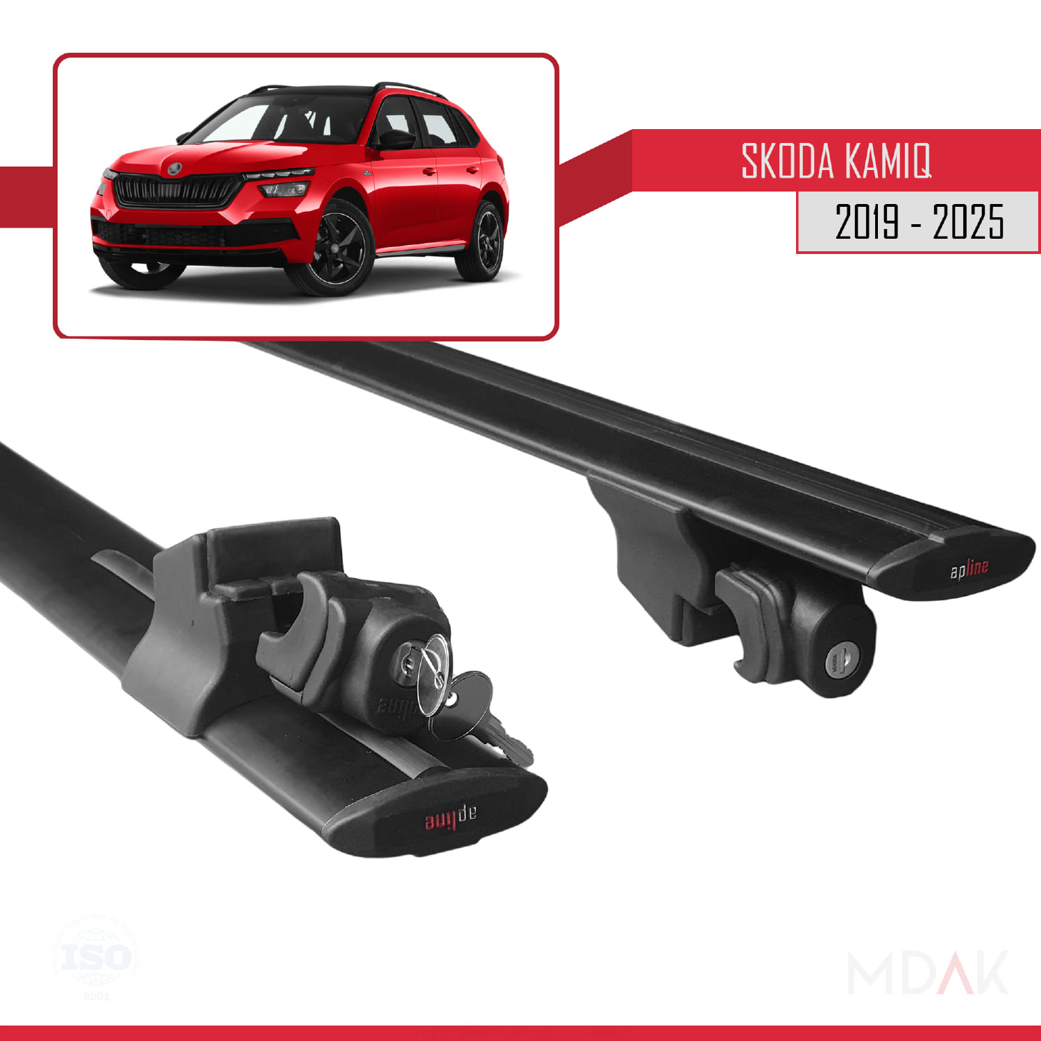 Skoda Kamiq 2019 ve Sonrası ile Uyumlu HOOK Model Ara Atkı Tavan Barı Siyah 2 Adet - Görsel 5