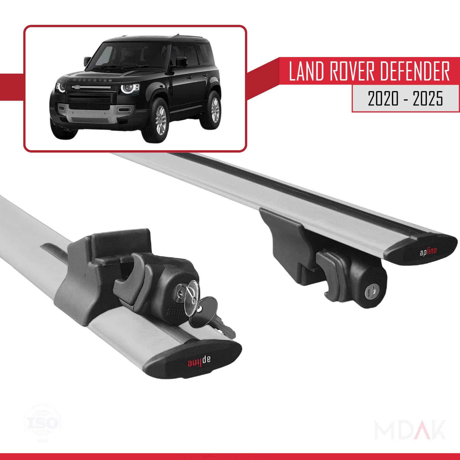 Land Rover Defender 2020-2025 Arası ile Uyumlu HOOK Model Ara Atkı Tavan Barı Gri 2 Adet - Görsel 5