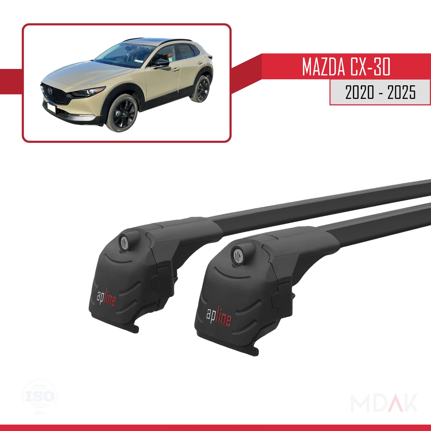 Mazda CX-30 2020-2025 Arası ile uyumlu ACE-2 Ara Atkı Tavan Barı Siyah 2 Adet - Görsel 9