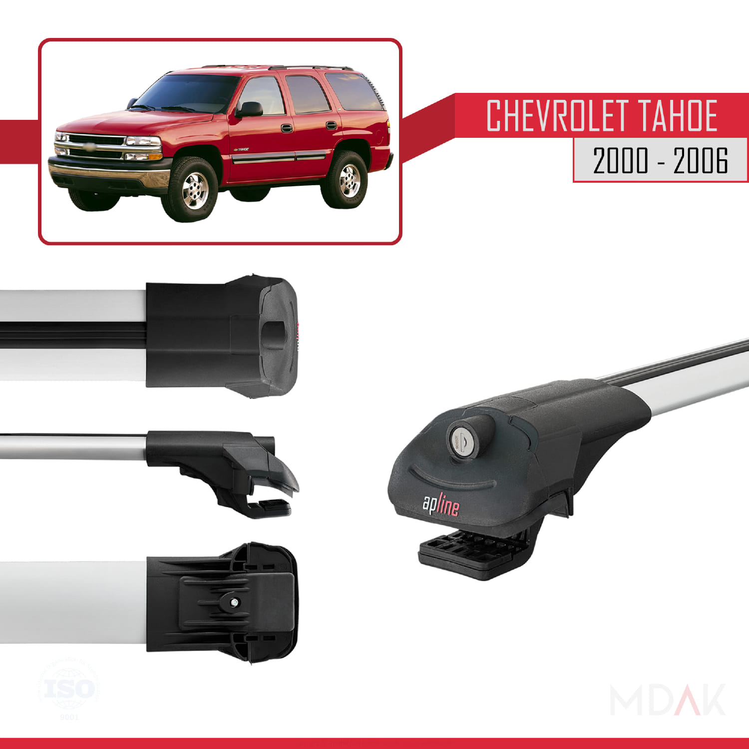 Chevrolet Tahoe 2000-2006 Arası ile Uyumlu ACE-1 Ara Atkı Tavan Barı Gri 2 Adet - Görsel 3