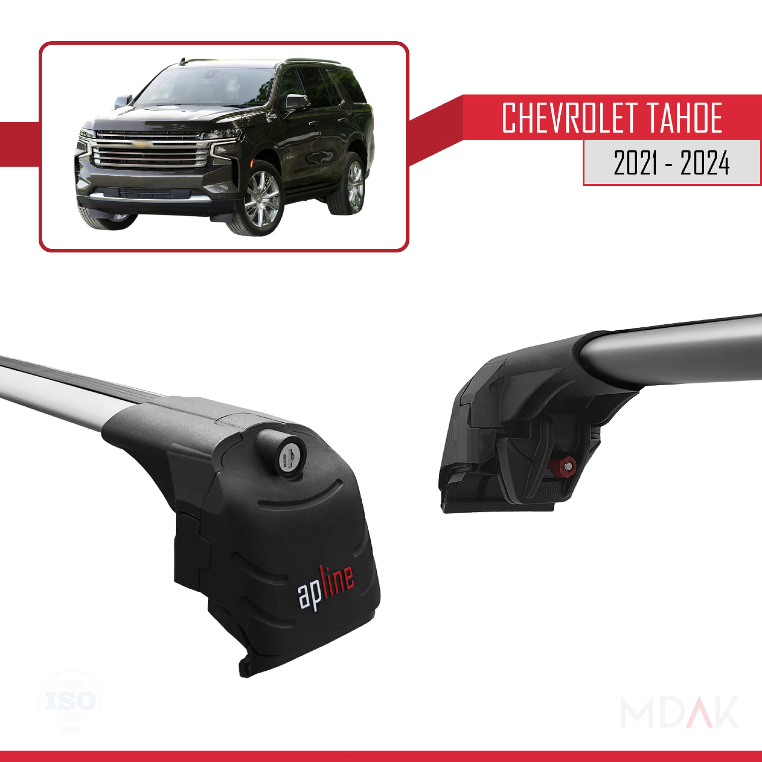 Chevrolet Tahoe 2021-2024 Arası ile Uyumlu ACE-2 Model Ara Atkı Tavan Barı Gri 2 Adet - Görsel 3