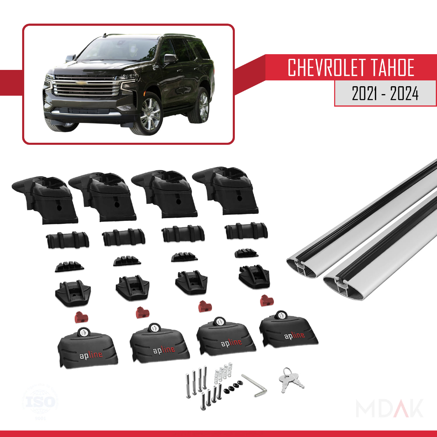 Chevrolet Tahoe 2021-2024 Arası ile Uyumlu ACE-2 Model Ara Atkı Tavan Barı Gri 2 Adet - Görsel 5