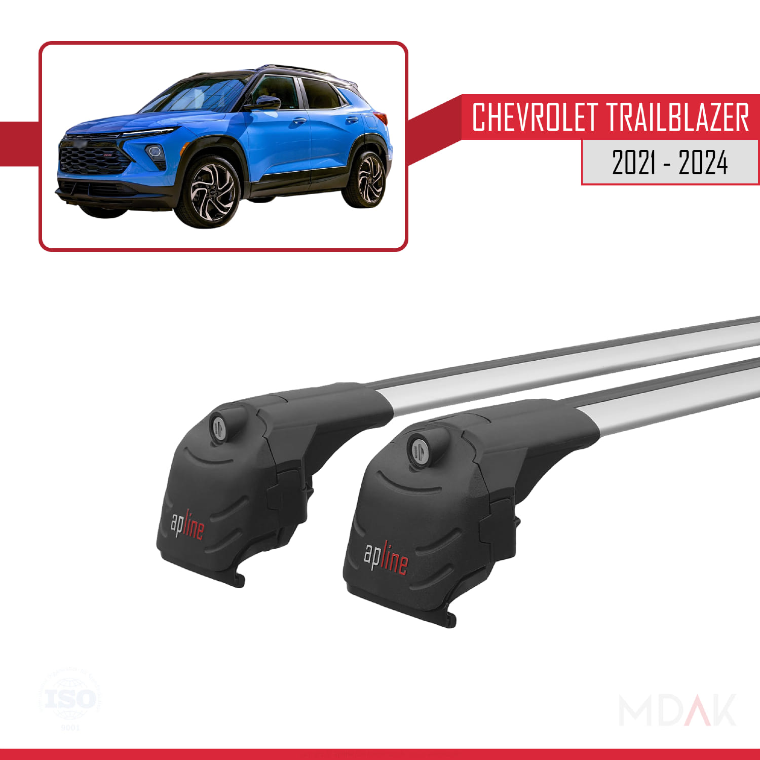 Chevrolet Trailblazer 2021-2024 Arası ile Uyumlu ACE-2 Model Ara Atkı Tavan Barı Gri 2 Adet - Görsel 9