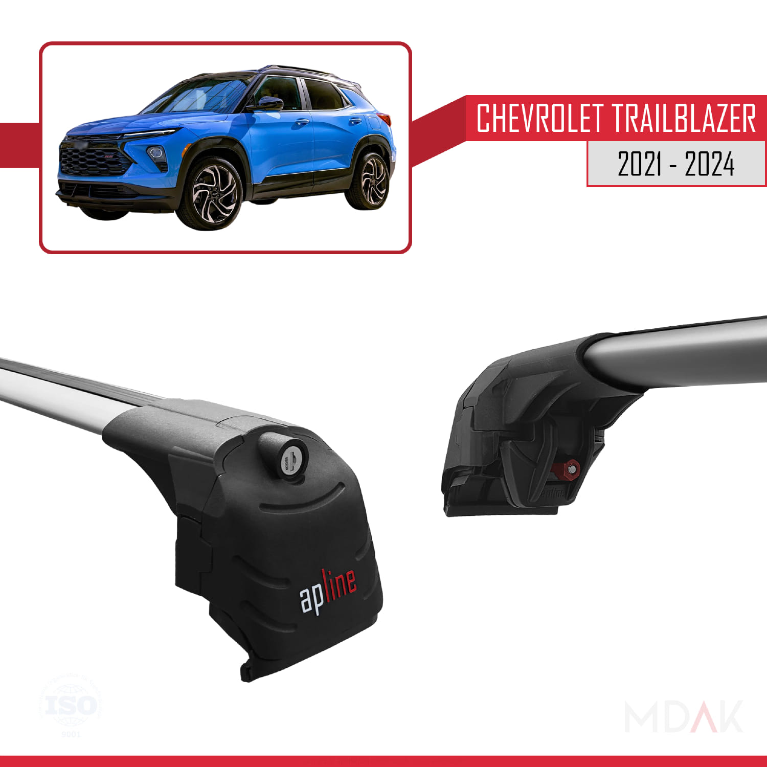 Chevrolet Trailblazer 2021-2024 Arası ile Uyumlu ACE-2 Model Ara Atkı Tavan Barı Gri 2 Adet - Görsel 3