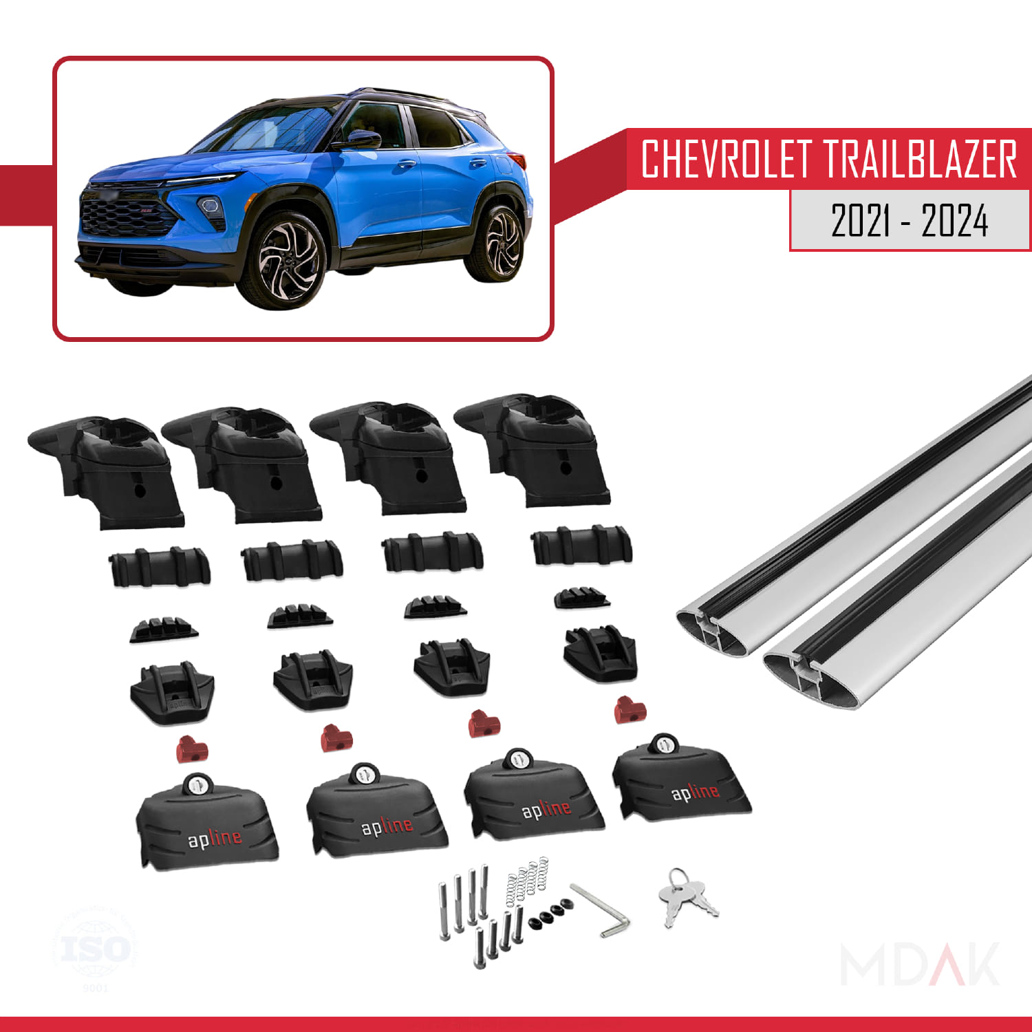 Chevrolet Trailblazer 2021-2024 Arası ile Uyumlu ACE-2 Model Ara Atkı Tavan Barı Gri 2 Adet - Görsel 5