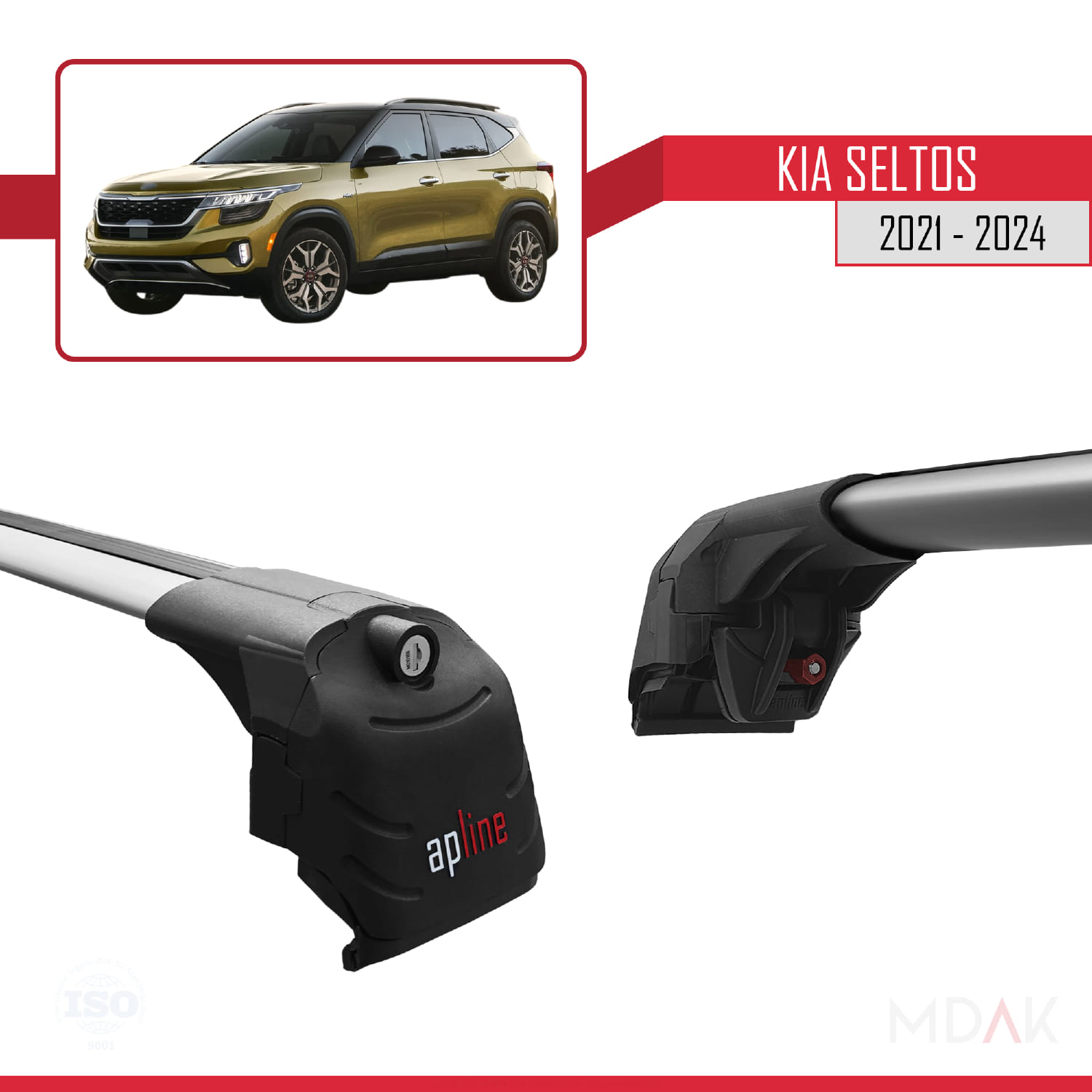 Kia Seltos 2021-2024 Arası ile Uyumlu ACE-2 Model Ara Atkı Tavan Barı Gri 2 Adet - Görsel 3